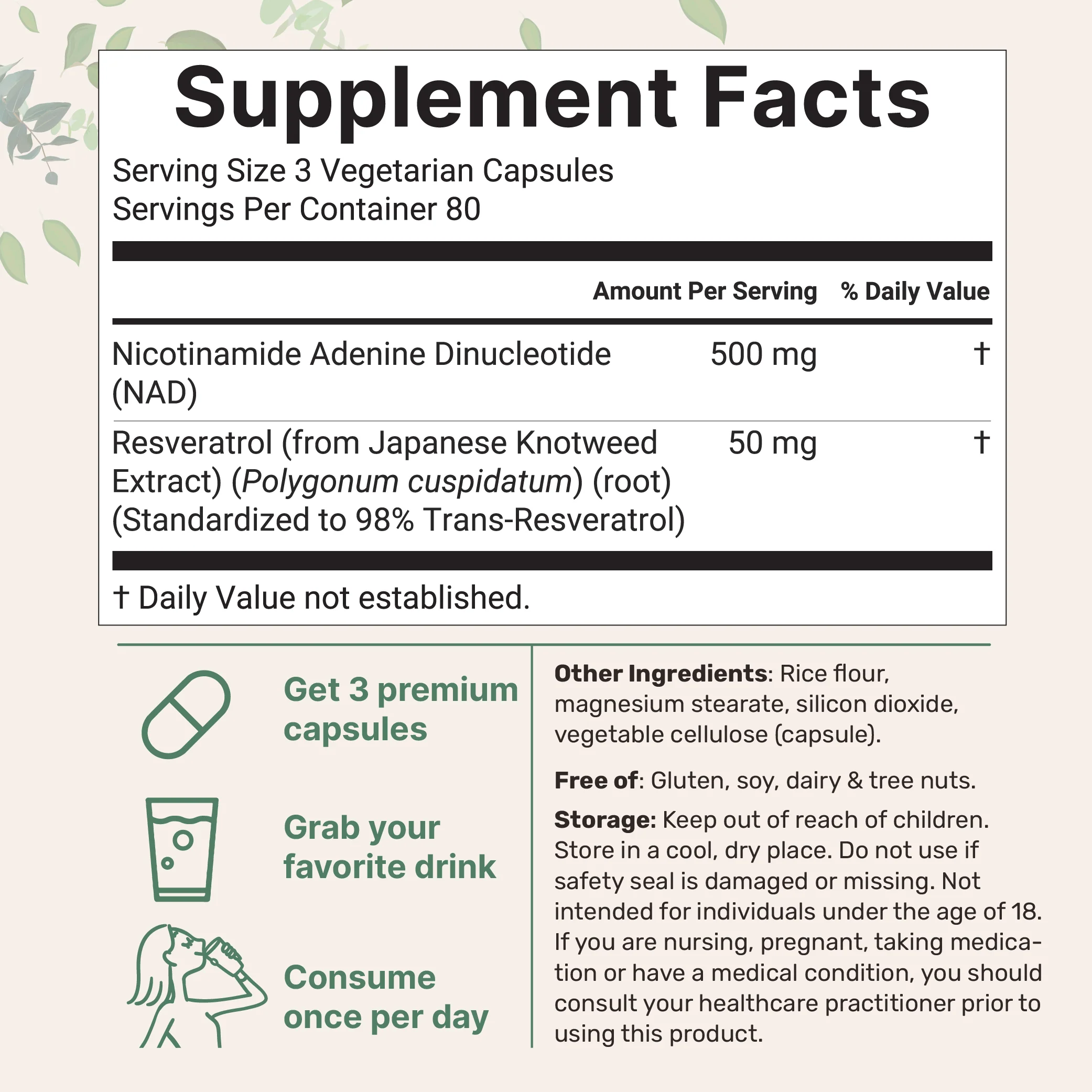 Ageless Beauty Stack: NAD+ Capsules, Trans-Resveratrol Powder & Astaxanthin Softgels - Image 3