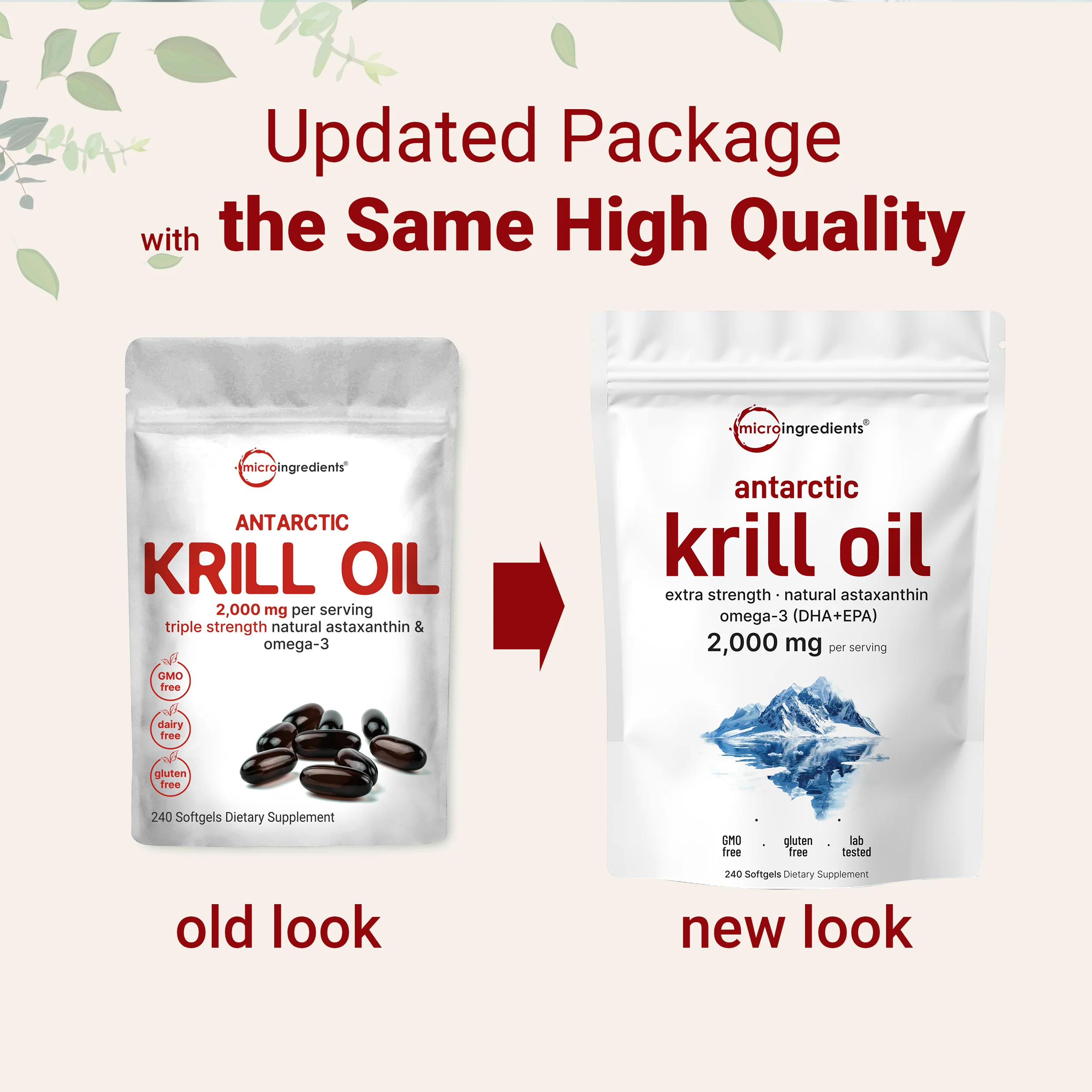 Micro Ingredients Antarctic Krill Oil 2000mg, 240 softgels - Image 3