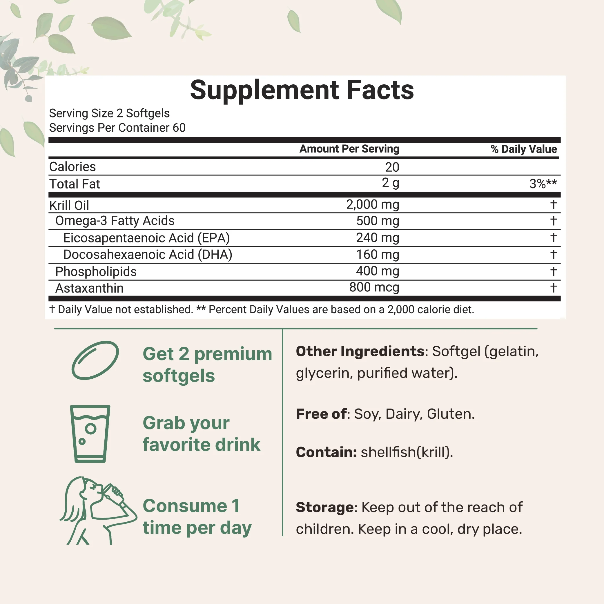 Micro Ingredients Antarctic Krill Oil 2000mg, 240 softgels - Image 5