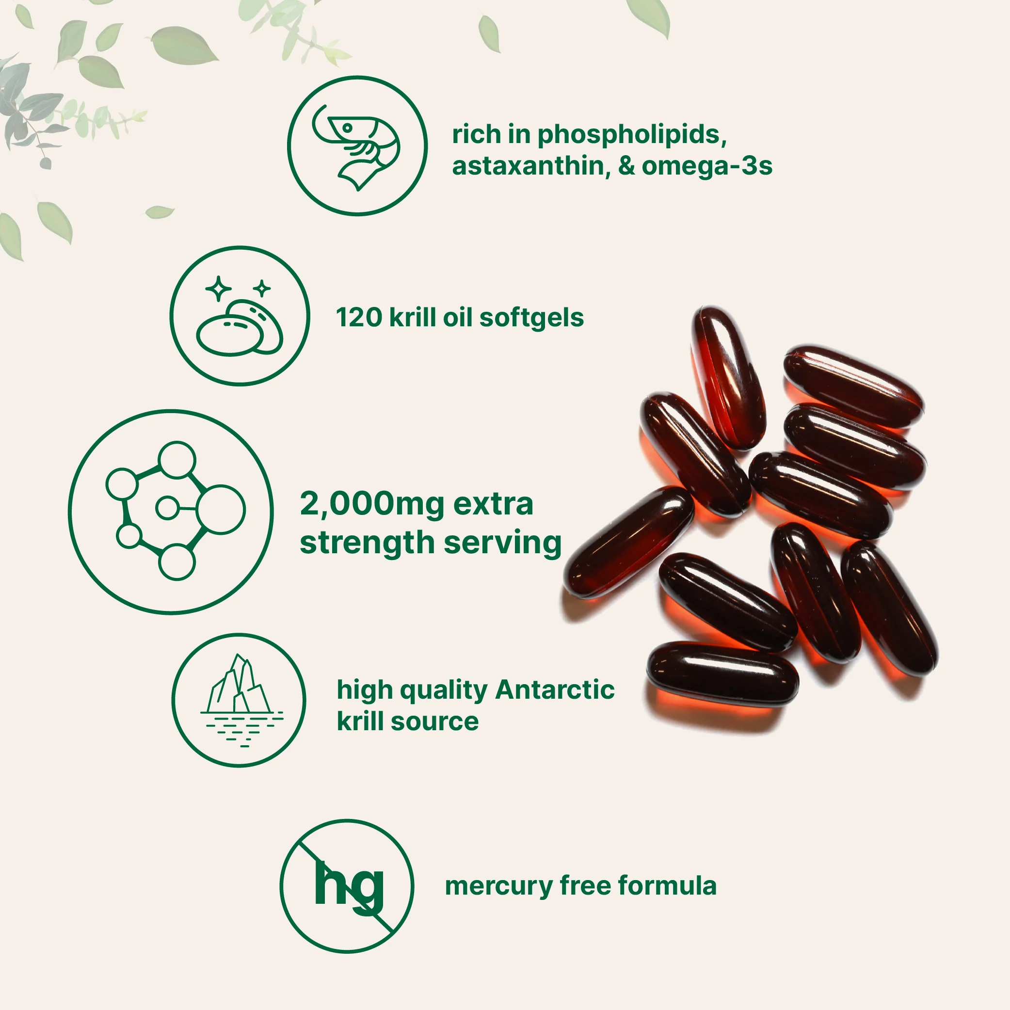 Micro Ingredients Antarctic Krill Oil 2000mg, 240 softgels - Image 6