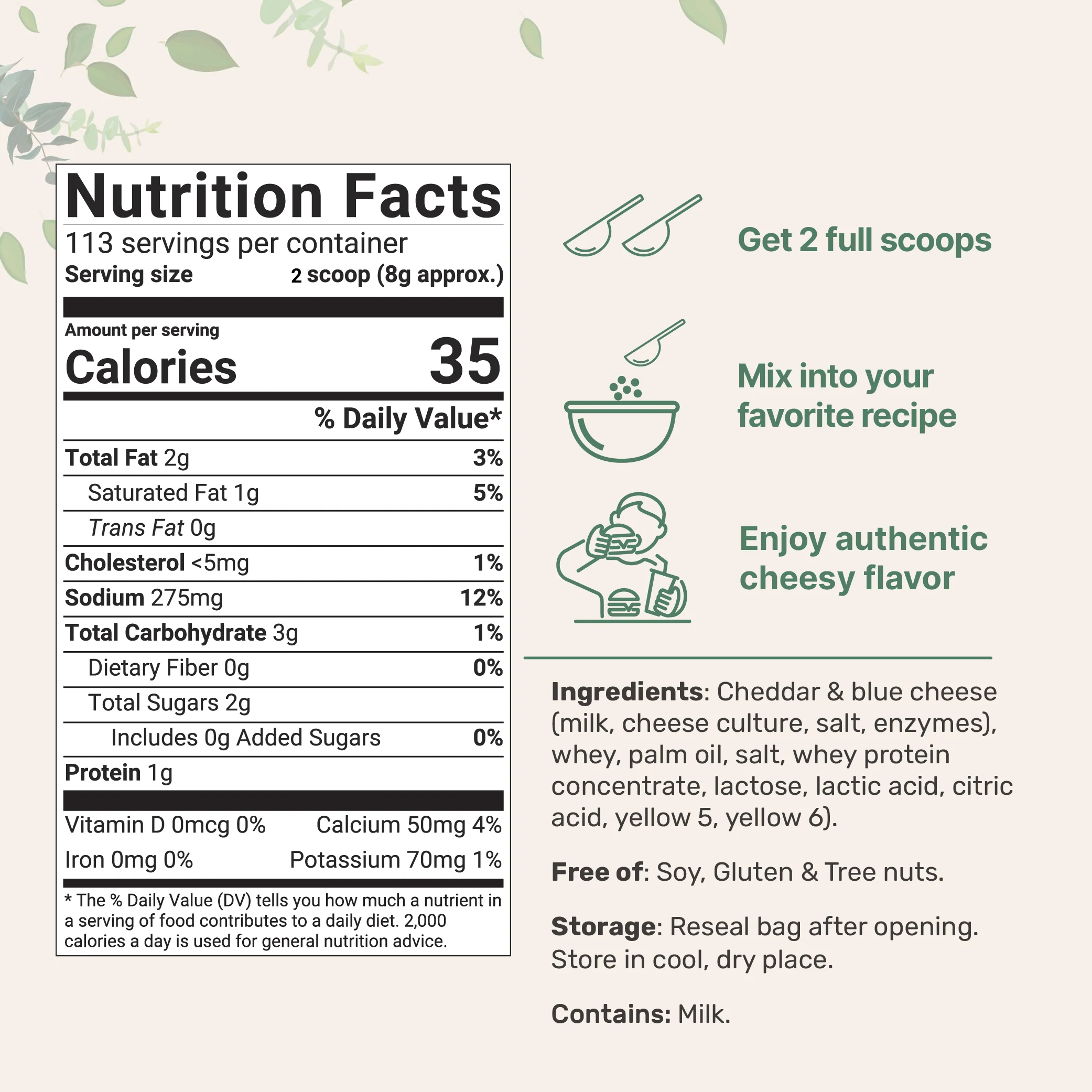Micro Ingredients Cheddar Cheese Powder, 2lbs | Made from Real Raw Cheese - Image 2