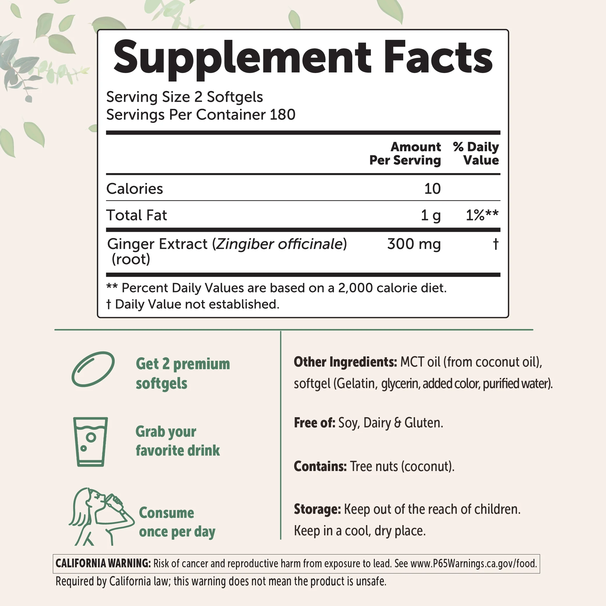 Micro Ingredients Ginger Root with MCT Oil, 360 Softgels - Image 2