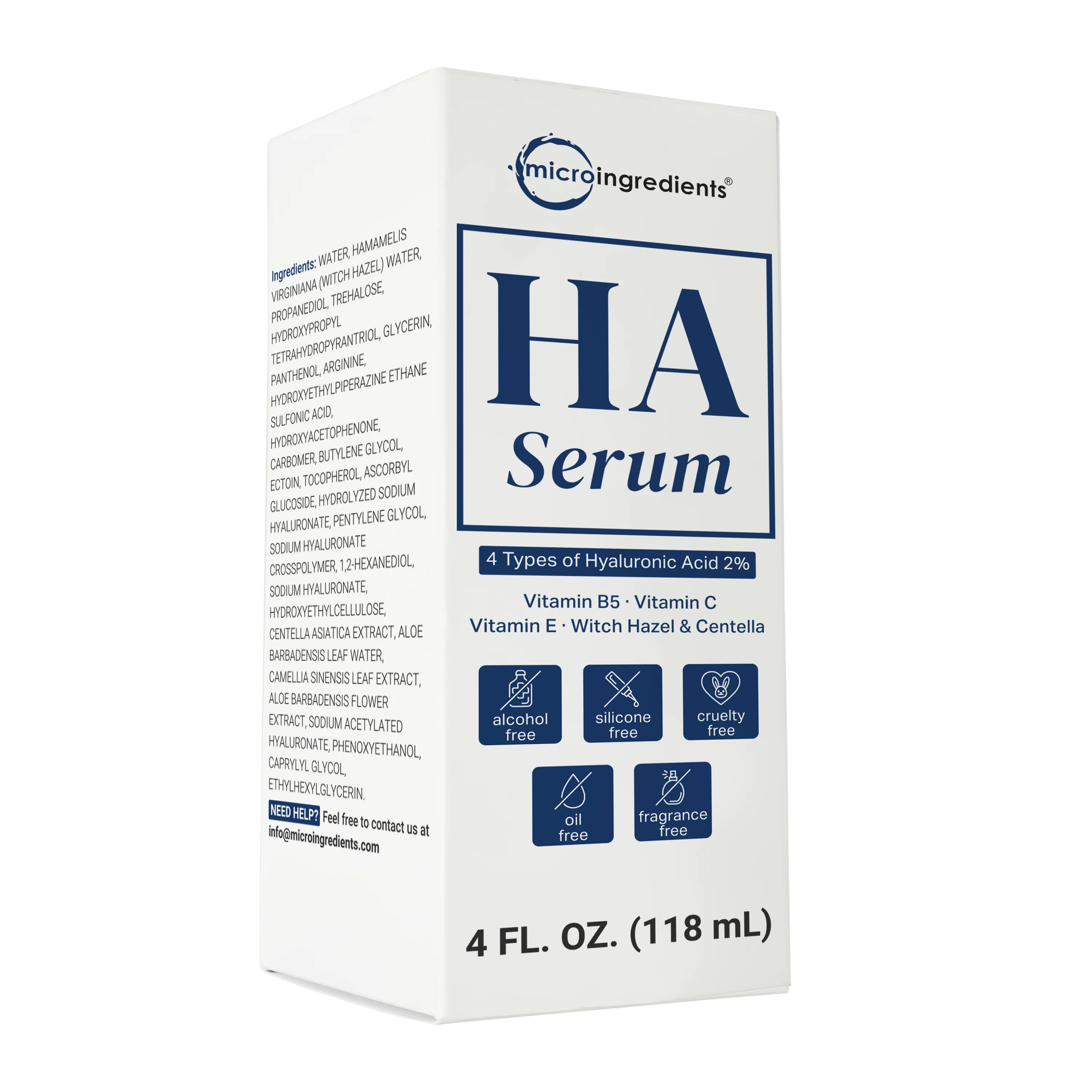 Micro Ingredients HA Serum with Vitamin B5, C, E, Witch Hazel, & Centella – 4 FL OZ - Image 7