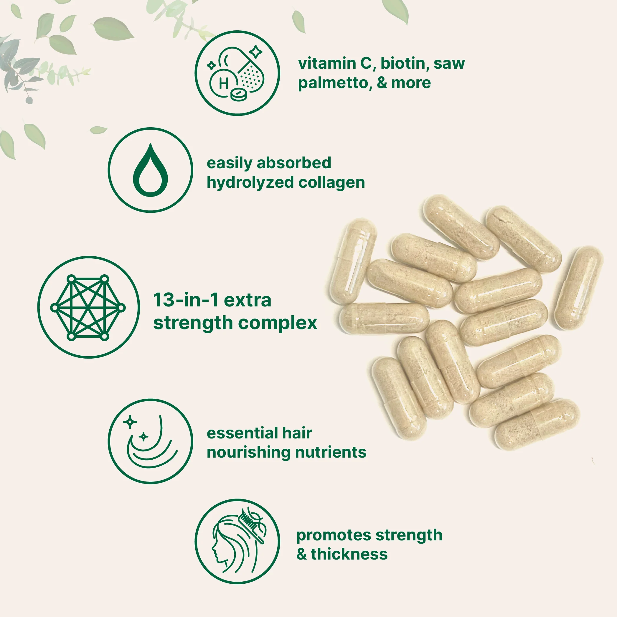 Micro Ingredients Hair Vitamins Complex, 120 Capsules - Image 3