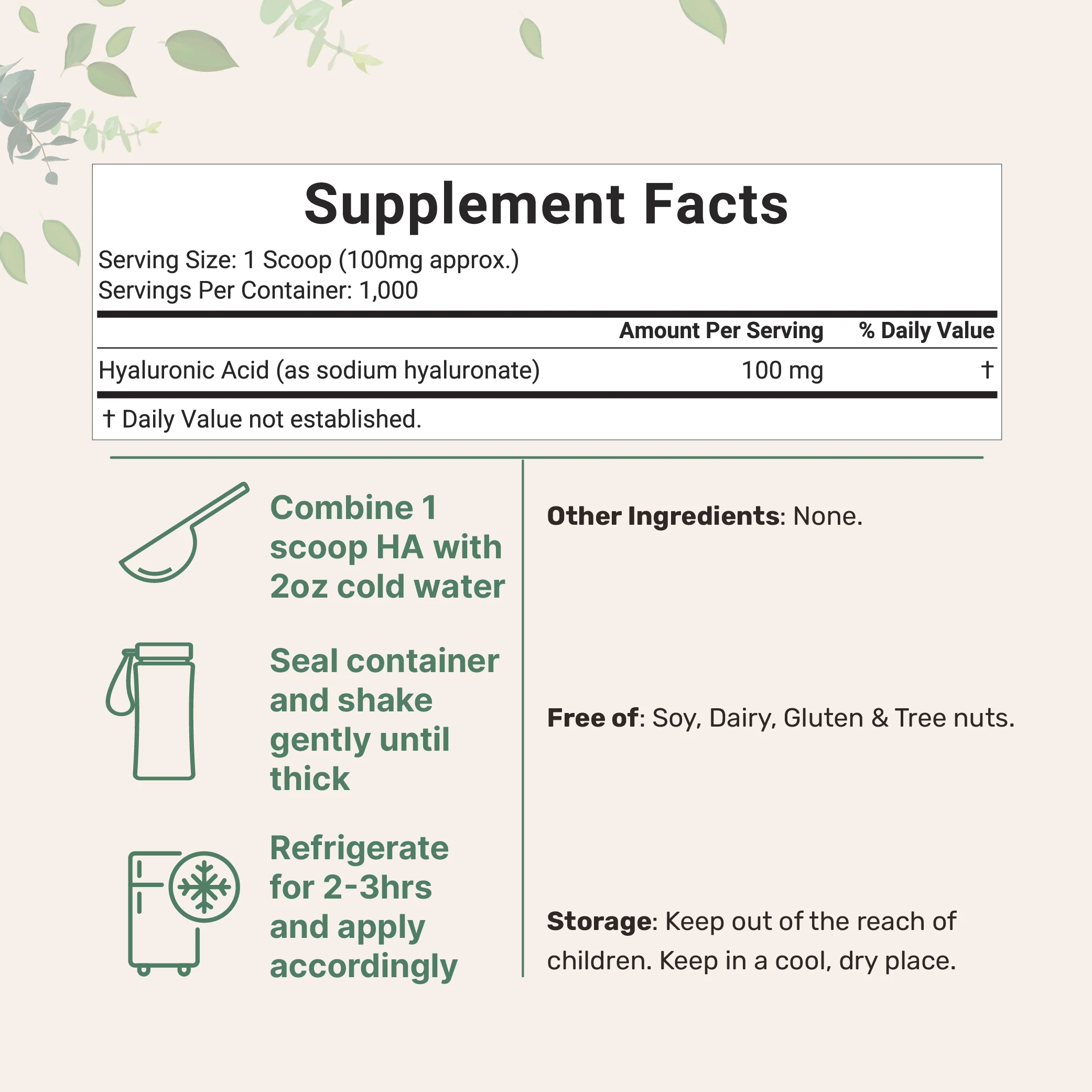 Micro Ingredients Hyaluronic Acid Powder, DIY Facial Serum, Skin Hydration Care Formula - Image 2