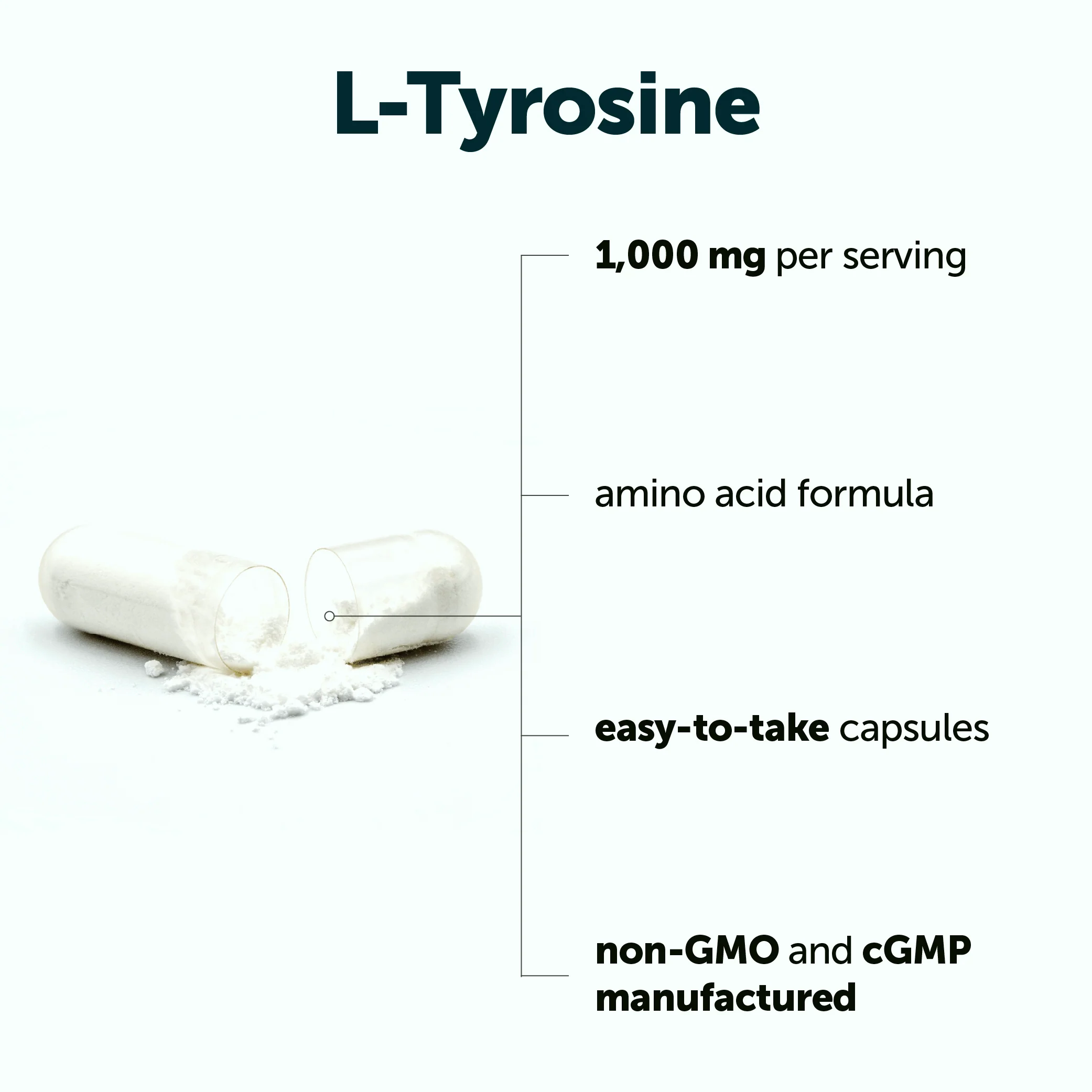 Micro Ingredients L-Tyrosine 1000mg, 240 capsules - Image 3