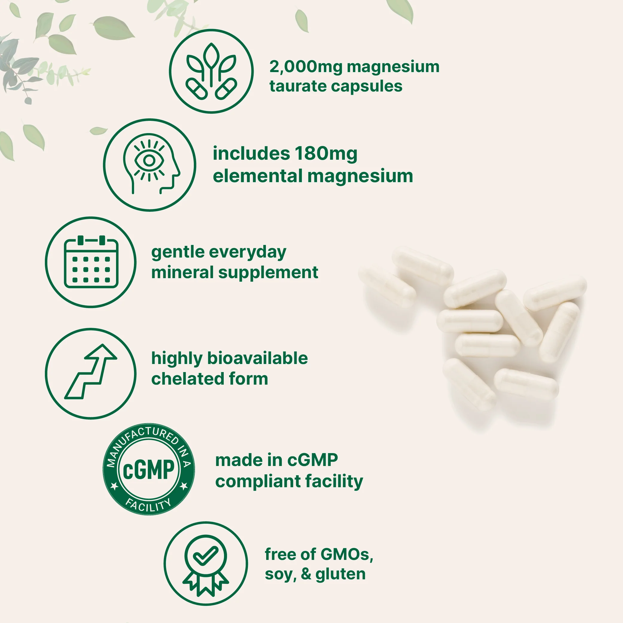Micro Ingredients Magnesium Taurate 2000mg, 240 capsules - Image 3
