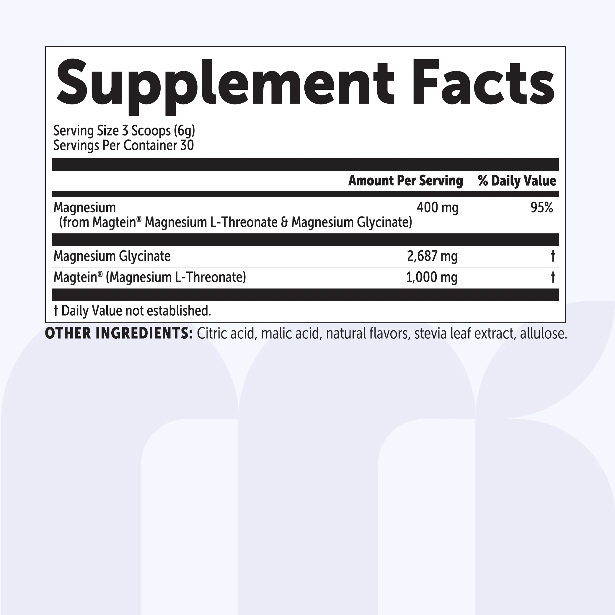Micro Ingredients Mag Duo™ Magnesium L-Threonate with Magnesium Glycinate 180g Powder Jar, Lemonade Flavors - Image 2