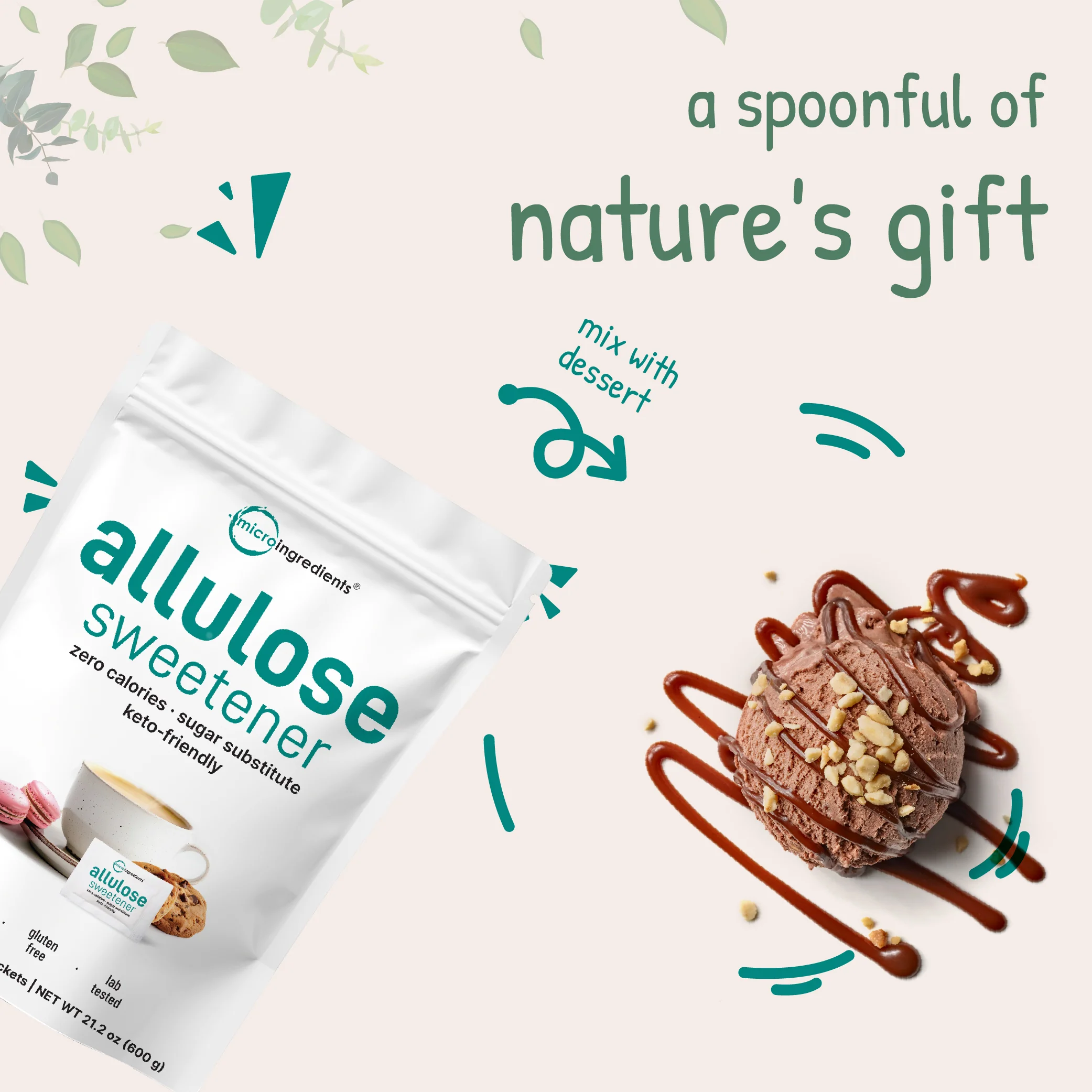 Micro Ingredients Allulose Sweetener, 300 Packets , Zero Calorie - Image 4