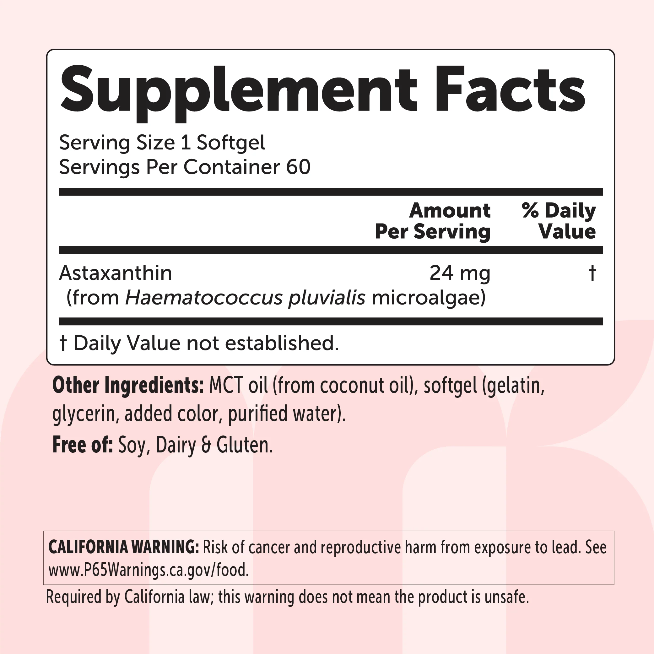 Micro Ingredients Astaxanthin 24mg Softgels - Image 3