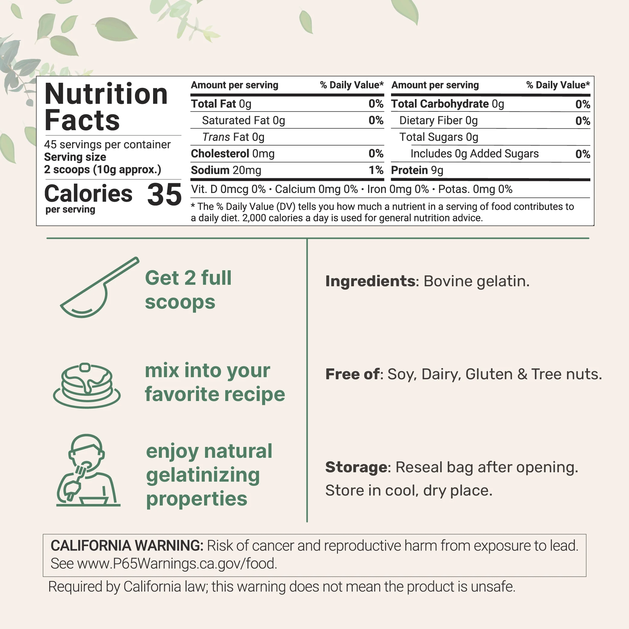 Micro Ingredients Beef Gelatin Powder, 1lb - Image 2