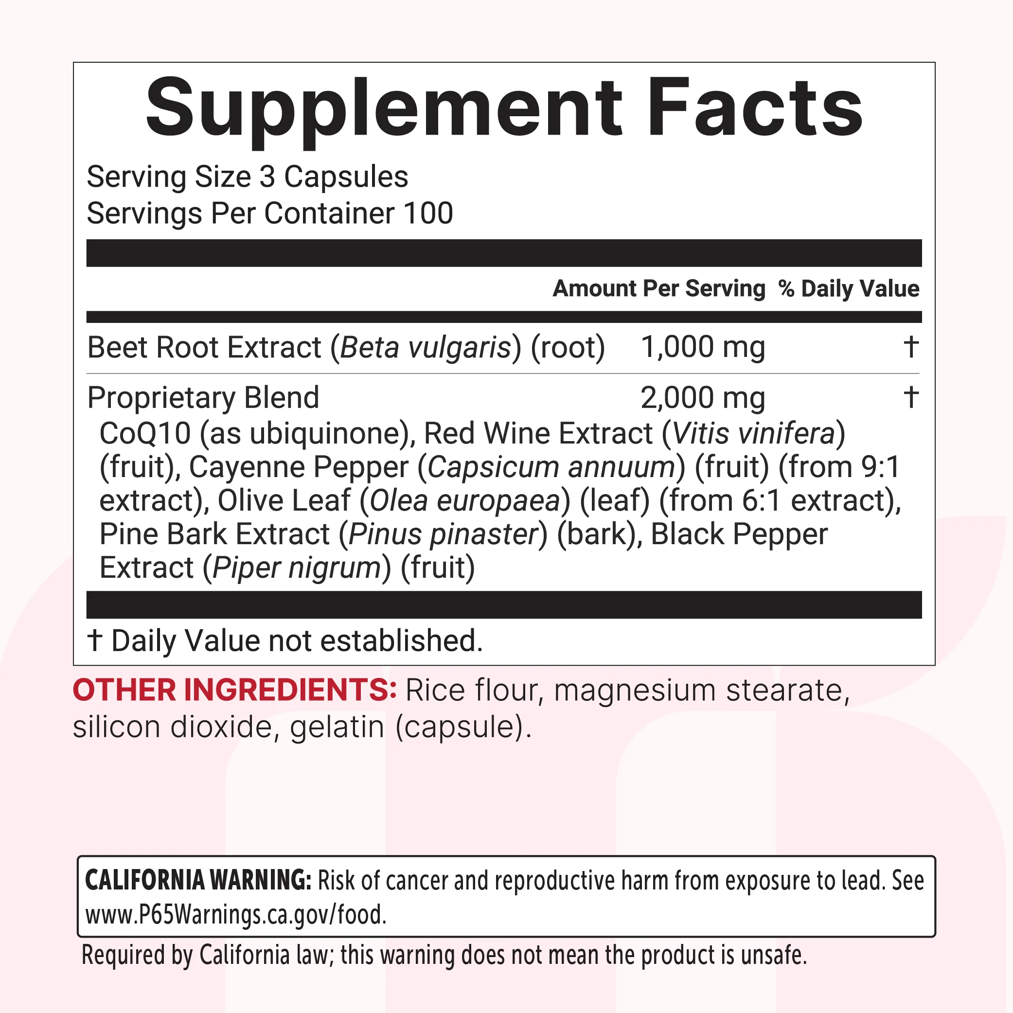Micro Ingredients Beet Root Complex 3000mg, 300 Capsules - Image 2