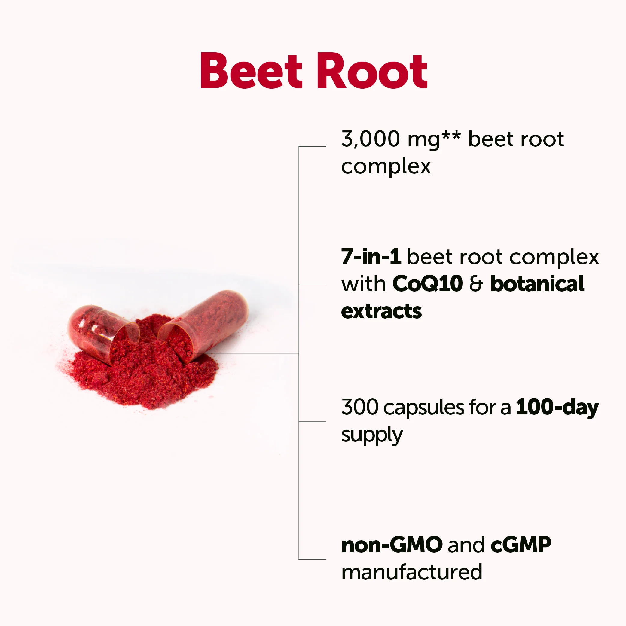 Micro Ingredients Beet Root Complex 3000mg, 300 Capsules - Image 3