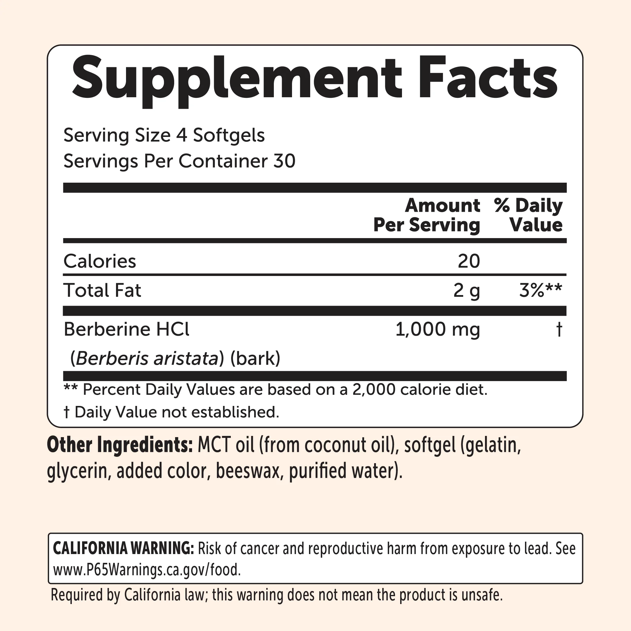 Micro Ingredients Berberine 1000mg with MCT Oil Softgels - Image 2