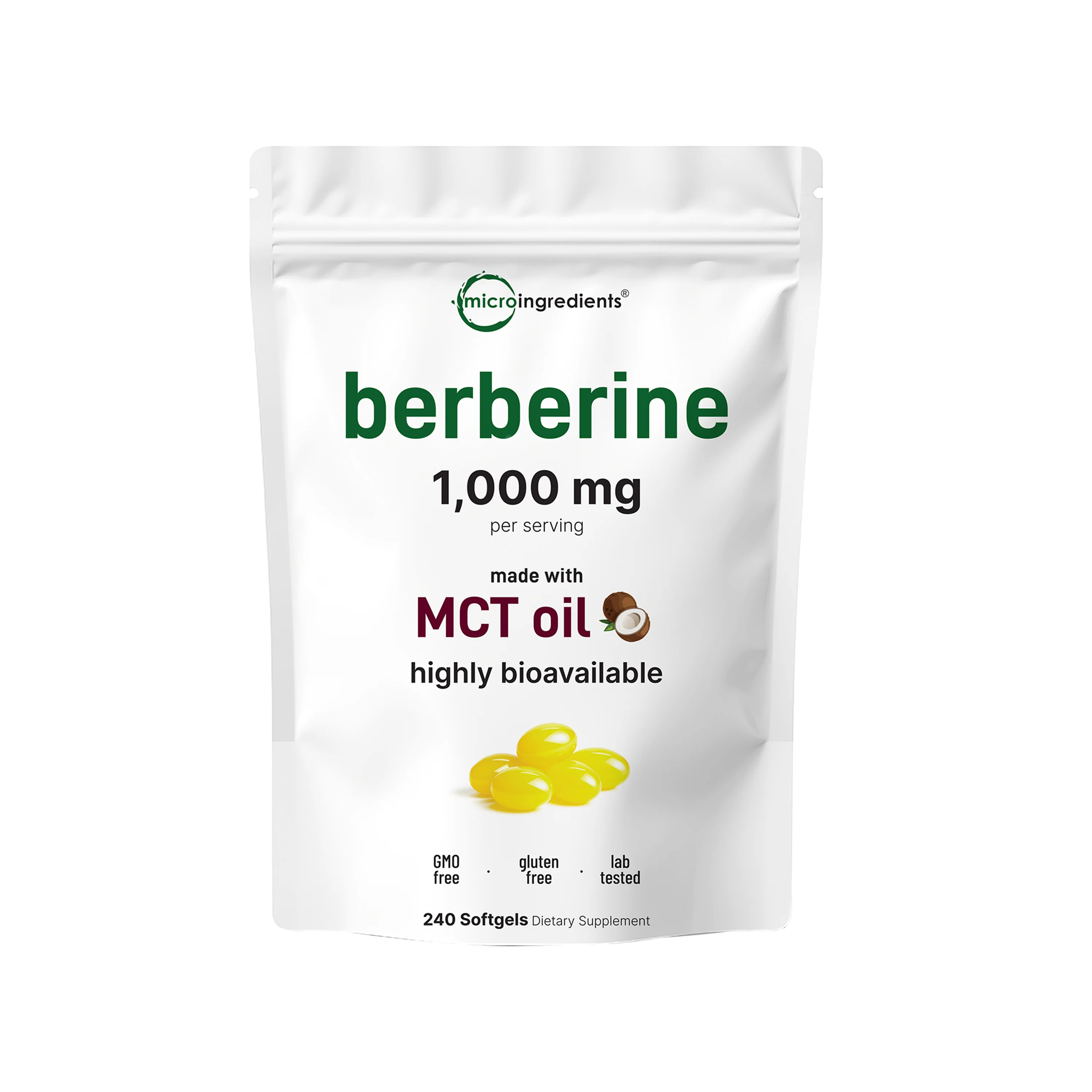 Micro Ingredients Berberine 1000mg with MCT Oil Softgels - Image 4