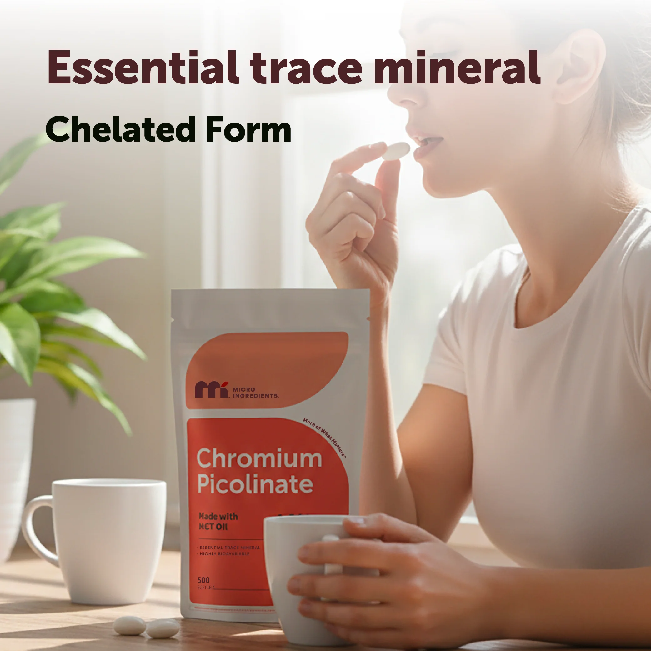 Micro Ingredients Chromium Picolinate 1000mcg with MCT Oil, 500 Softgels - Image 5
