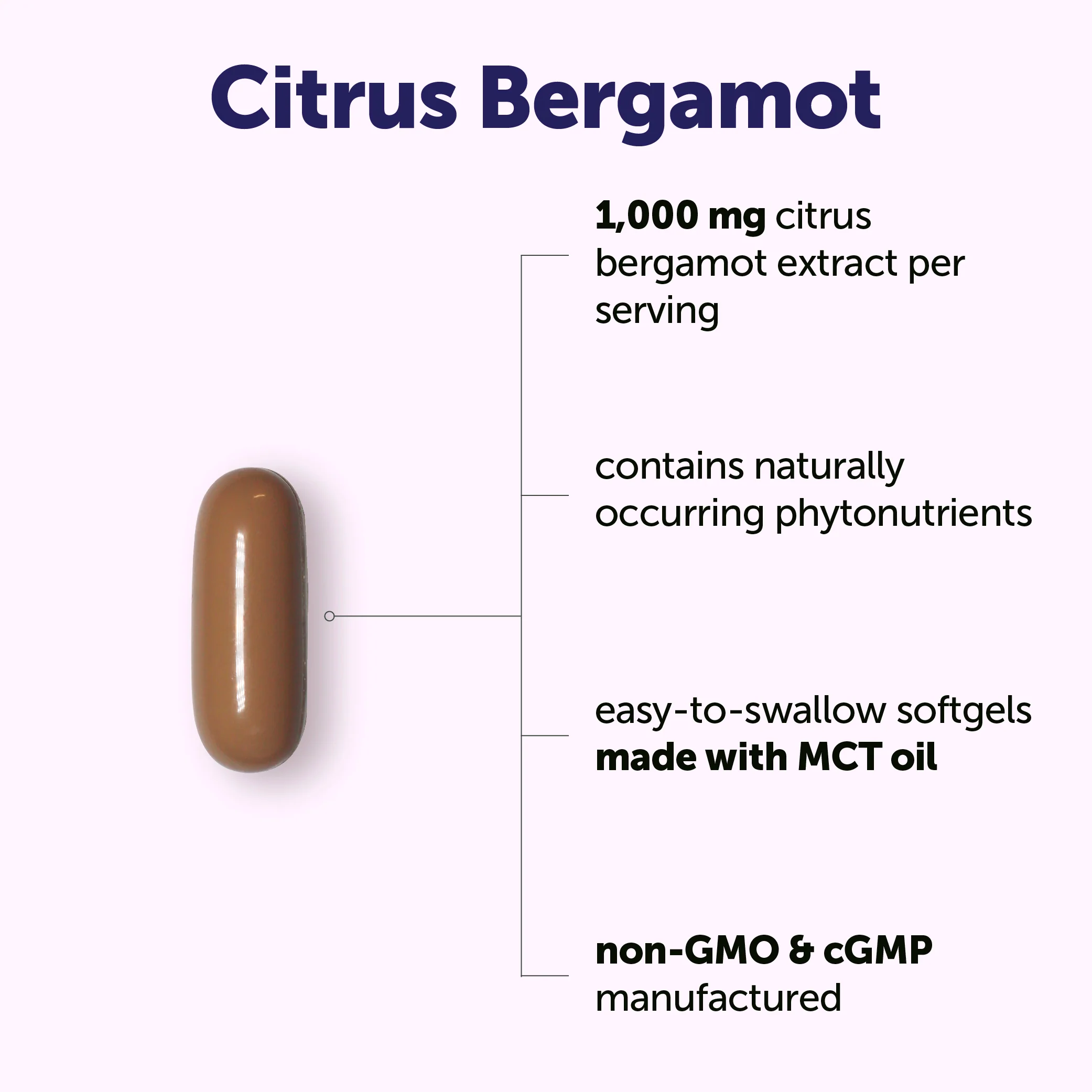 Micro Ingredients Citrus Bergamot 1000mg with MCT Oil, 240 Softgels - Image 3