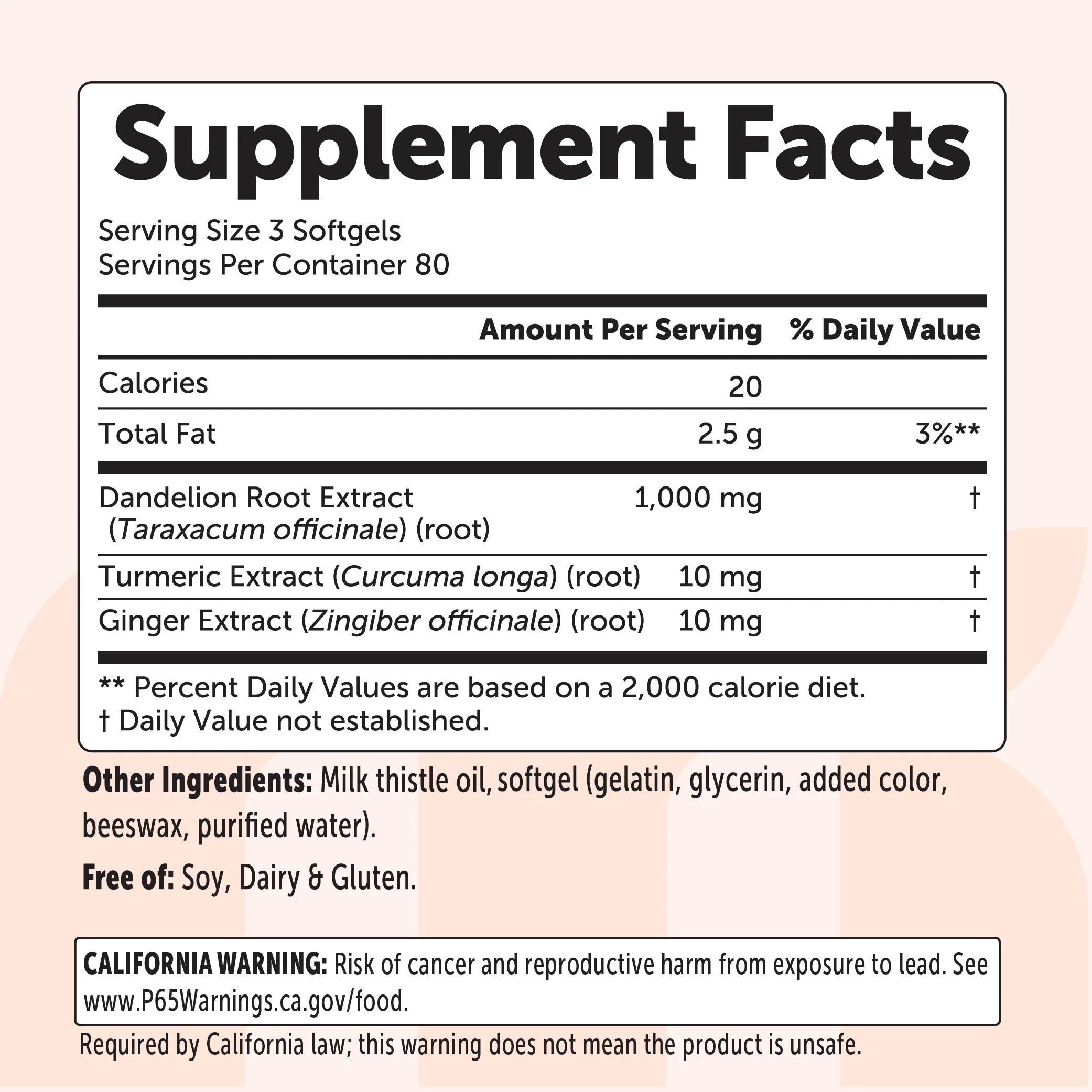 Micro Ingredients Dandelion Root with Turmeric Root and Ginger Root, 240 Milk Thistle Oil Softgels - Image 2