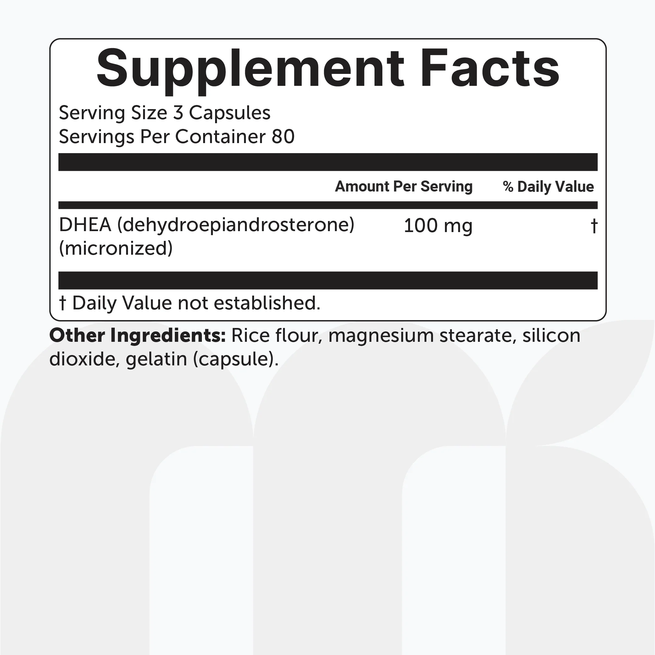 Micro Ingredients DHEA Micronized 100mg, 240 Capsules - Image 2