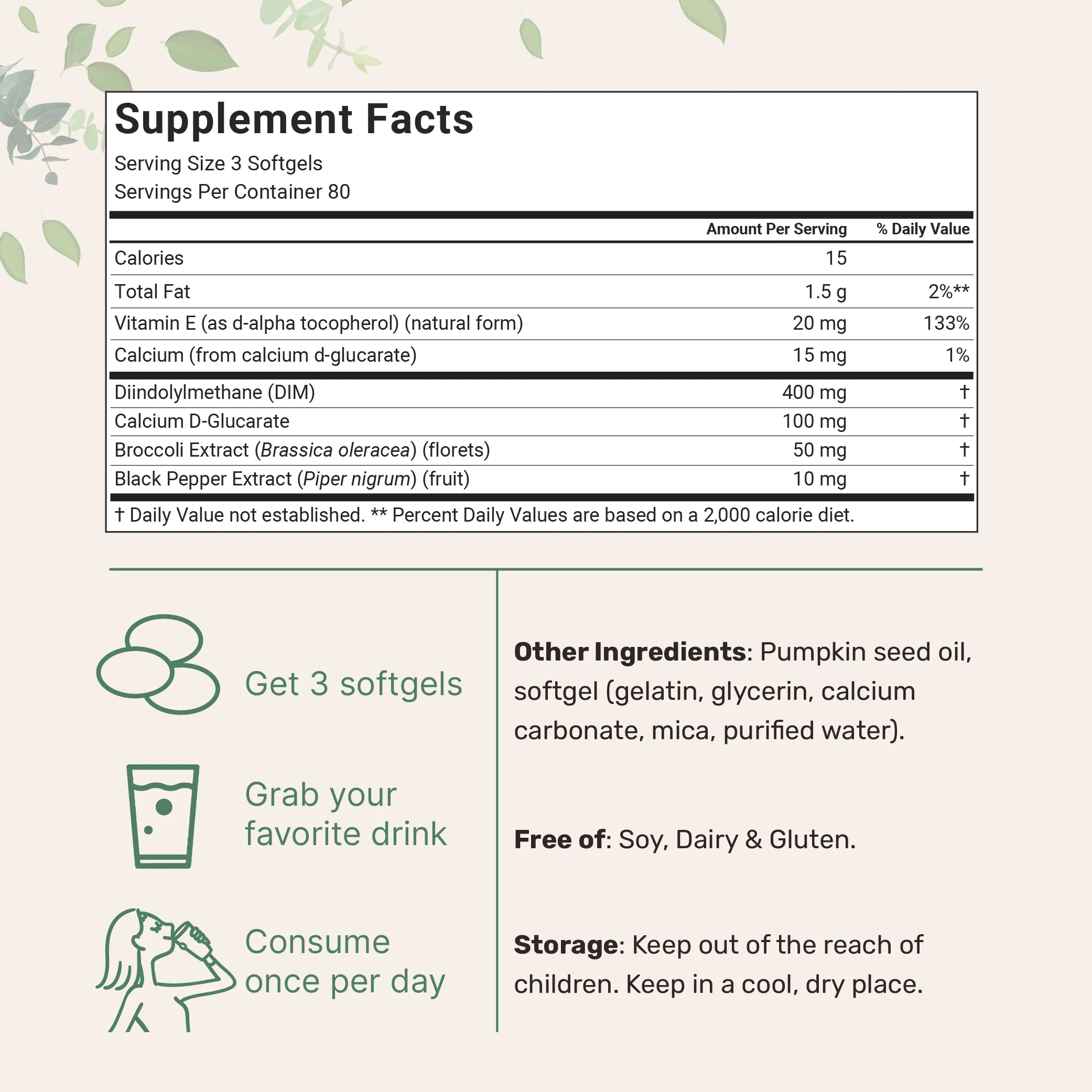 Micro Ingredients DIM+ 400mg with Pumpkin Seed Oil, 240 Softgels - Image 2