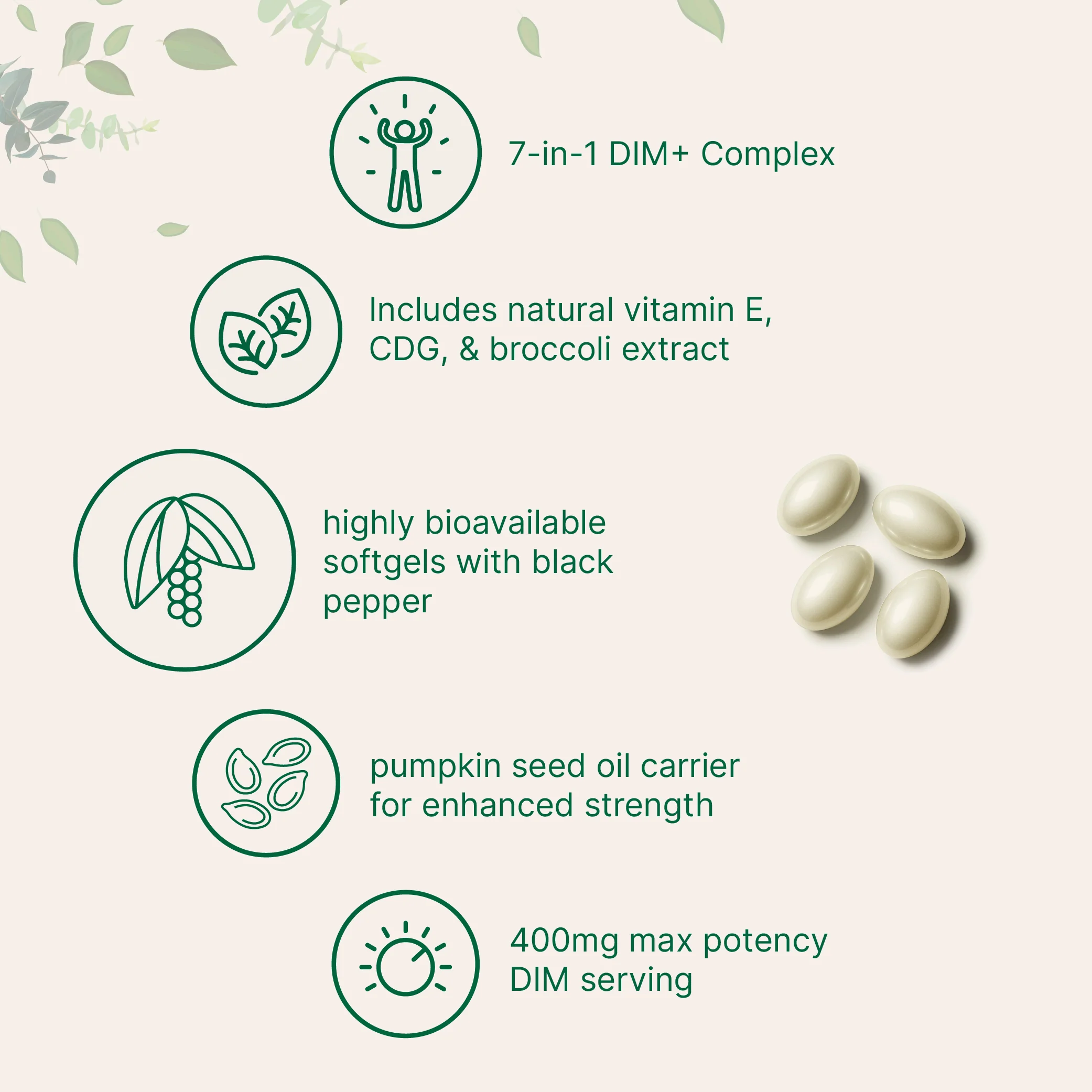 Micro Ingredients DIM+ 400mg with Pumpkin Seed Oil, 240 Softgels - Image 3
