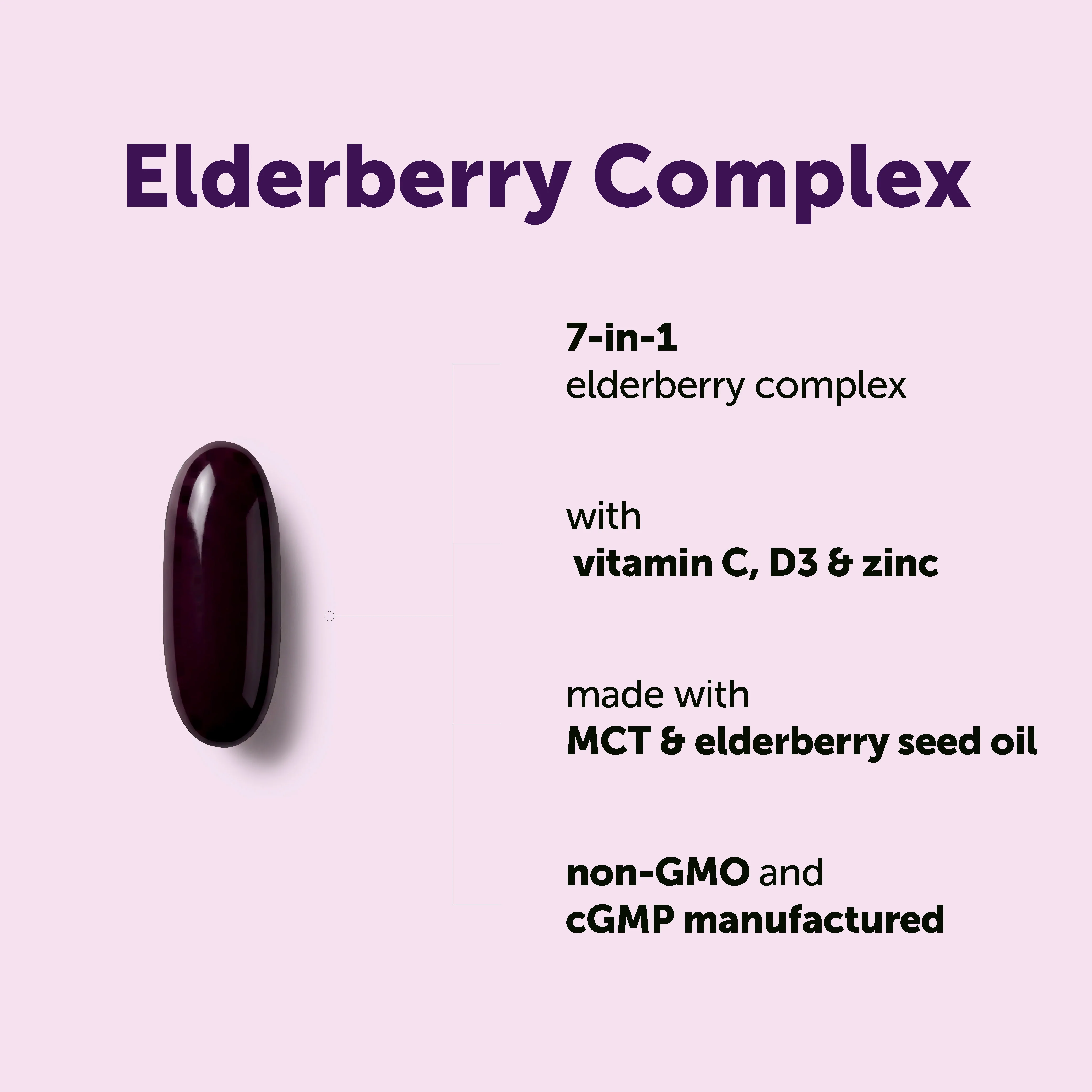 Micro Ingredients Elderberry Complex with MCT & Elderberry Seed Oil, 360 Softgels - Image 3