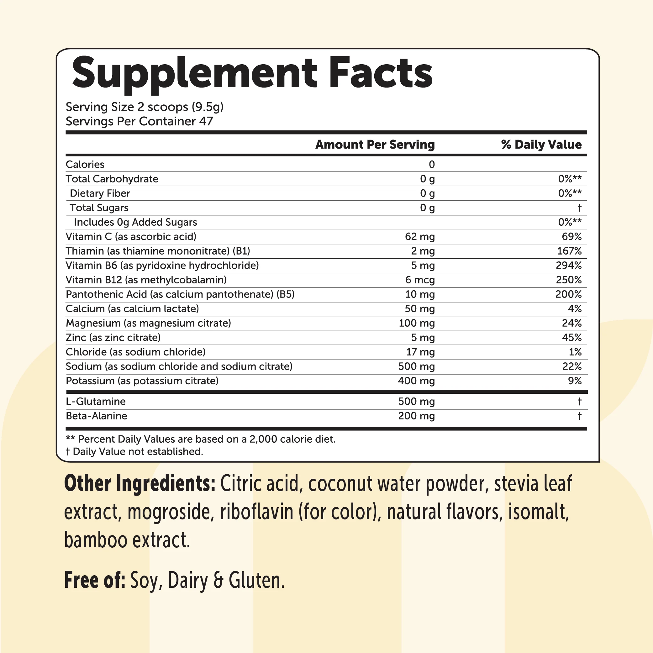 Micro Ingredients Electrolyte Powder Pina Colada (Pineapple) Flavor, 1lb - Image 2