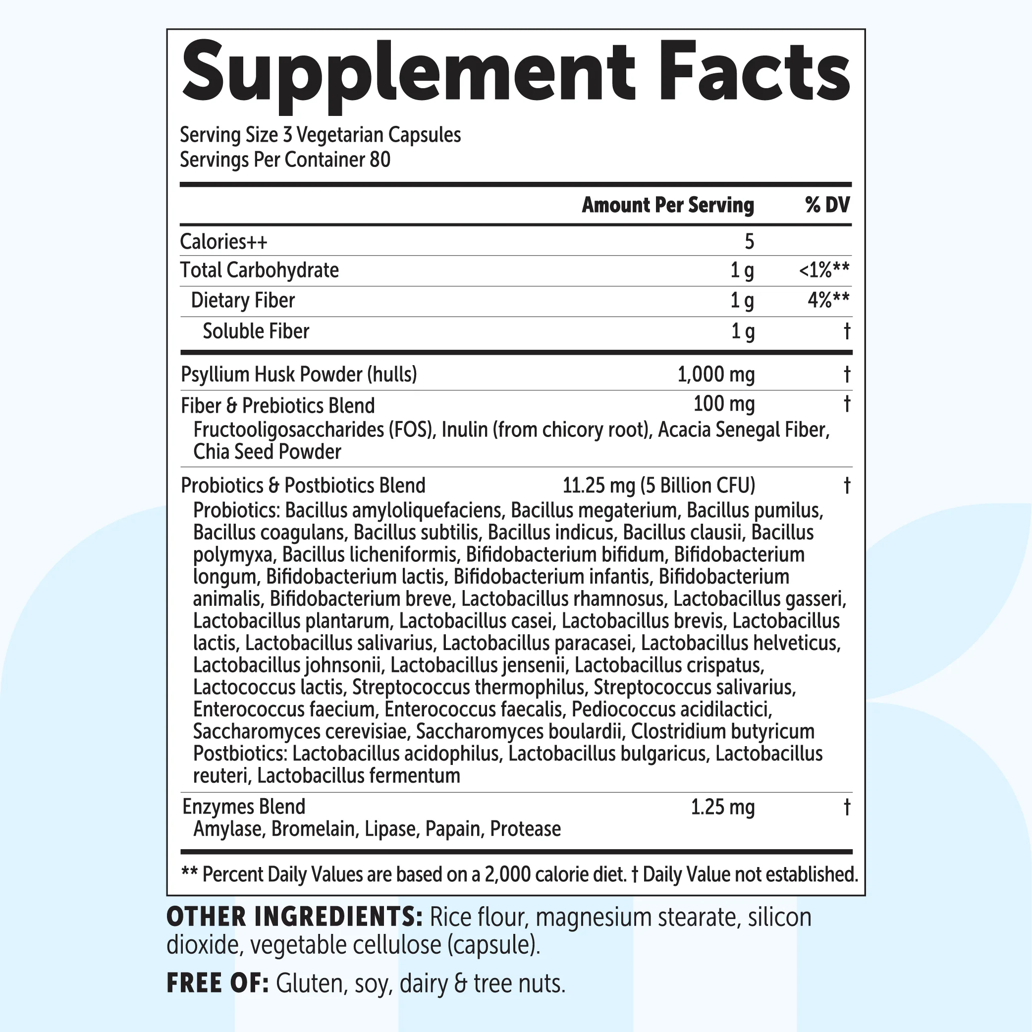 Micro Ingredients Fiber+, 240 Vegetarian Capsules - Image 2