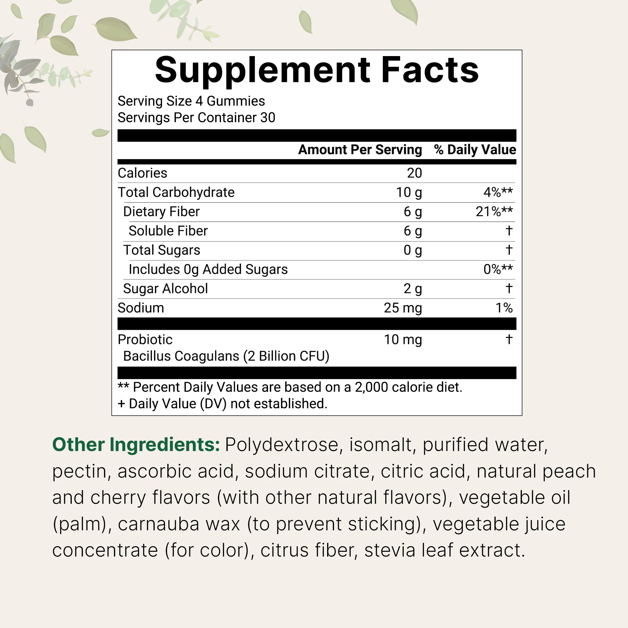 Micro Ingredients Fiber Gummies with Probiotics, 120 Count - Image 2