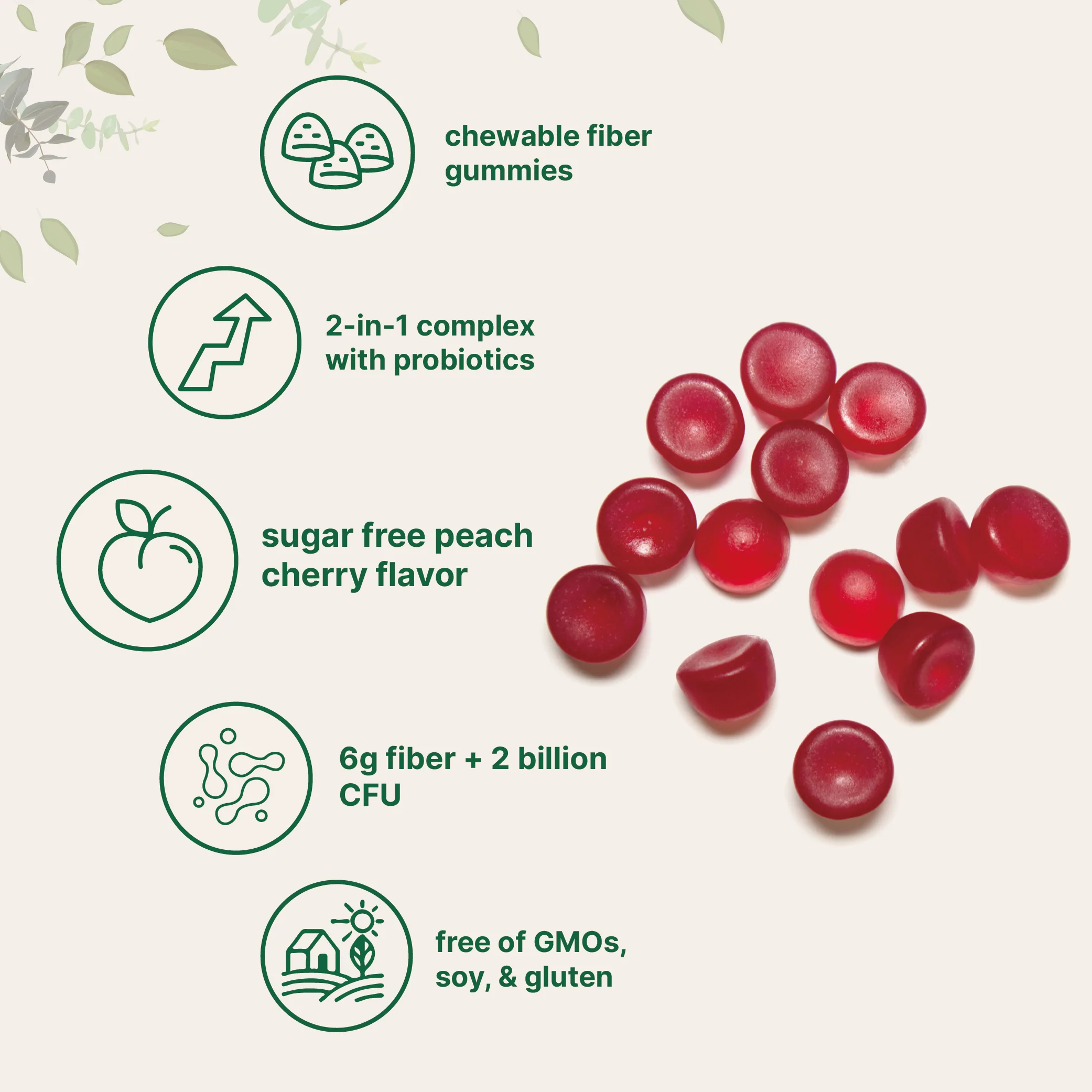 Micro Ingredients Fiber Gummies with Probiotics, 120 Count - Image 3