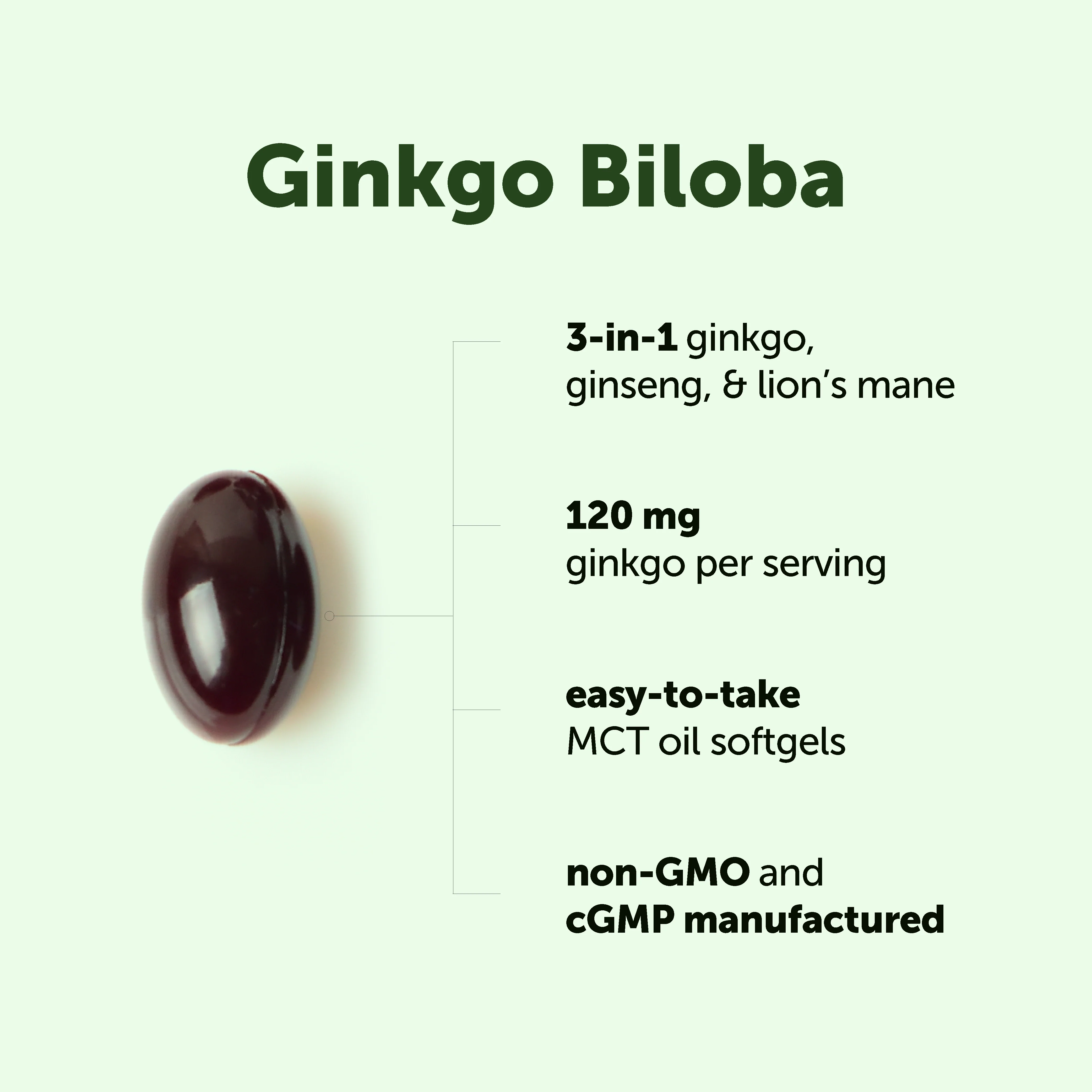Micro Ingredients Ginkgo Biloba, 400 Softgels, 3-in-1 with Ginseng & Lions Mane - Image 4