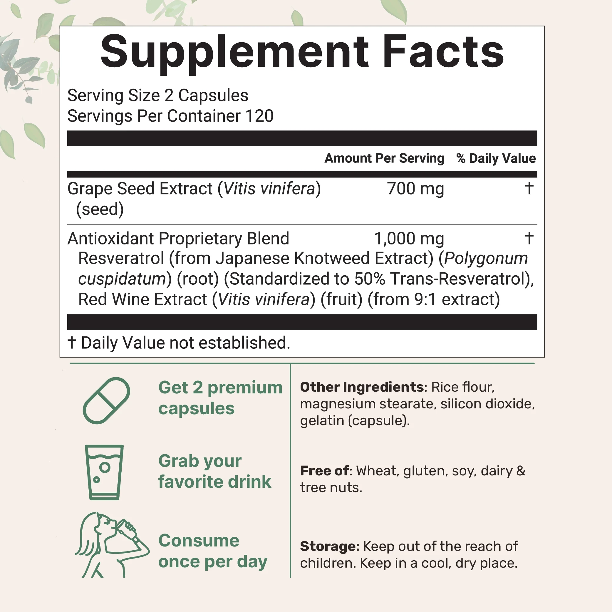 Micro Ingredients Grape Seed Extract, 240 Capsule - Image 2