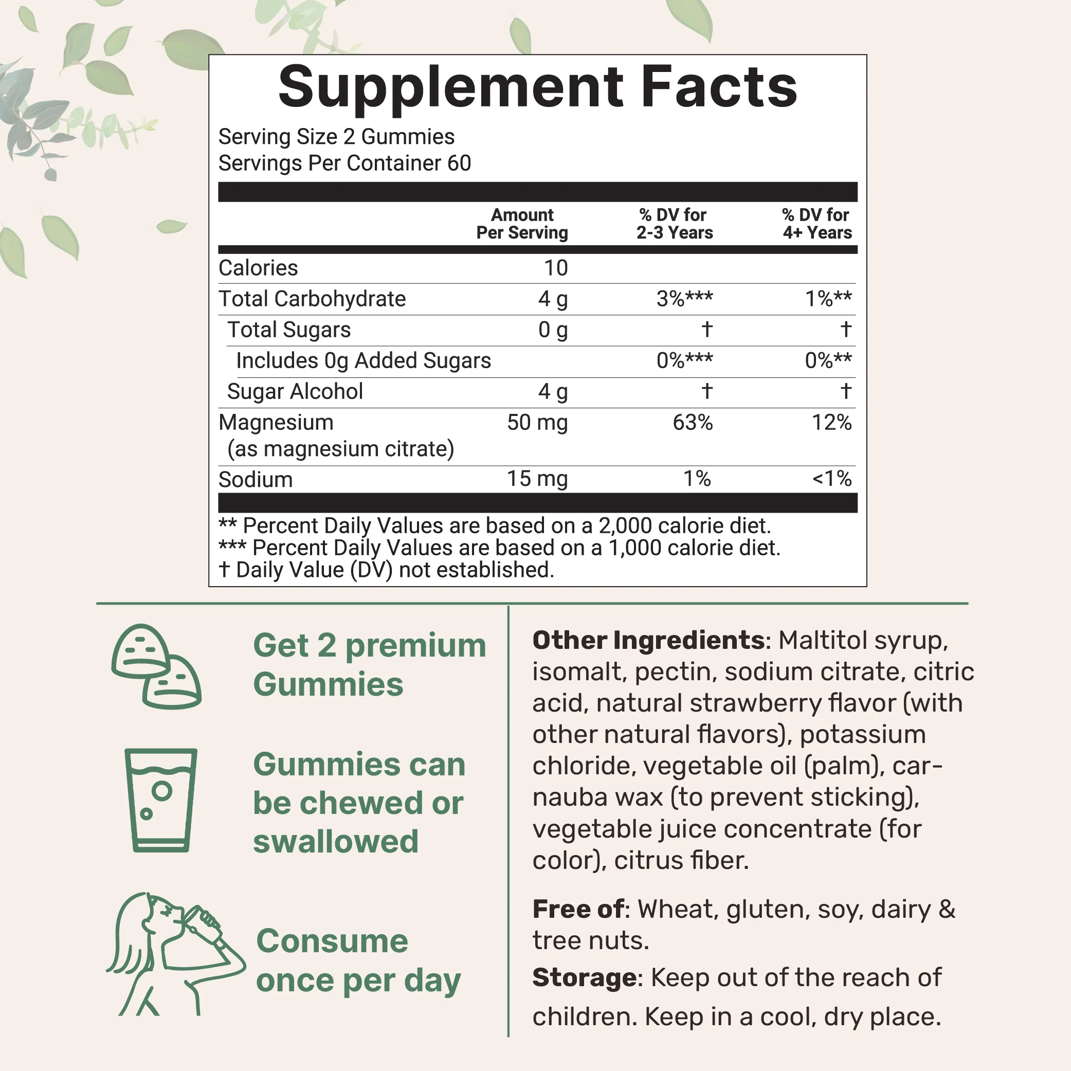 Micro Ingredients Kids Magnesium Gummies 50mg Per Serving, 120 Count - Image 2