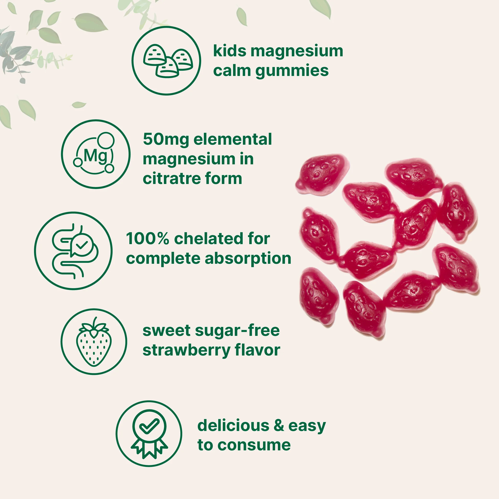 Micro Ingredients Kids Magnesium Gummies 50mg Per Serving, 120 Count - Image 3