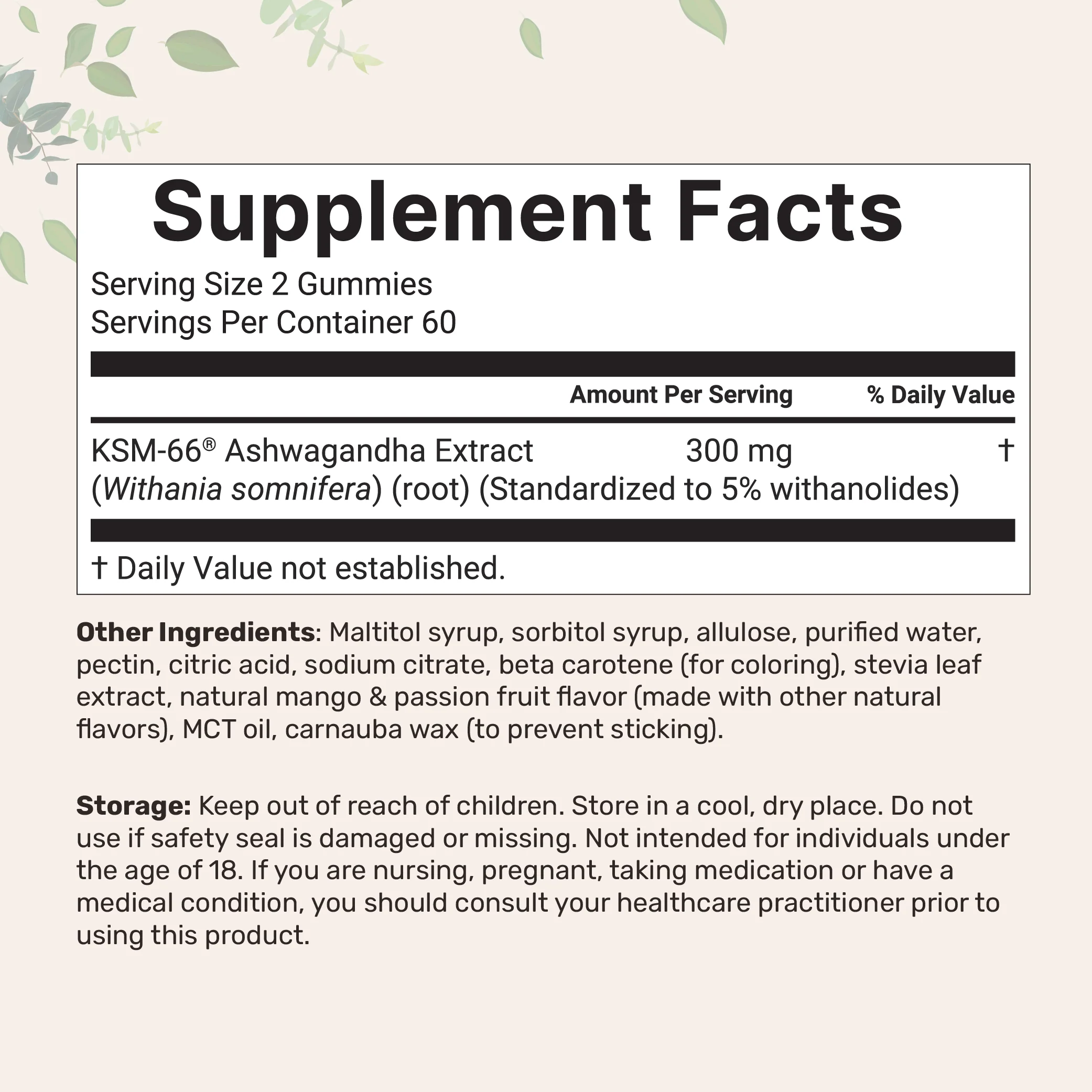 Micro Ingredients KSM-66 Ashwagandha Gummies 300mg, 120 Count - Image 2
