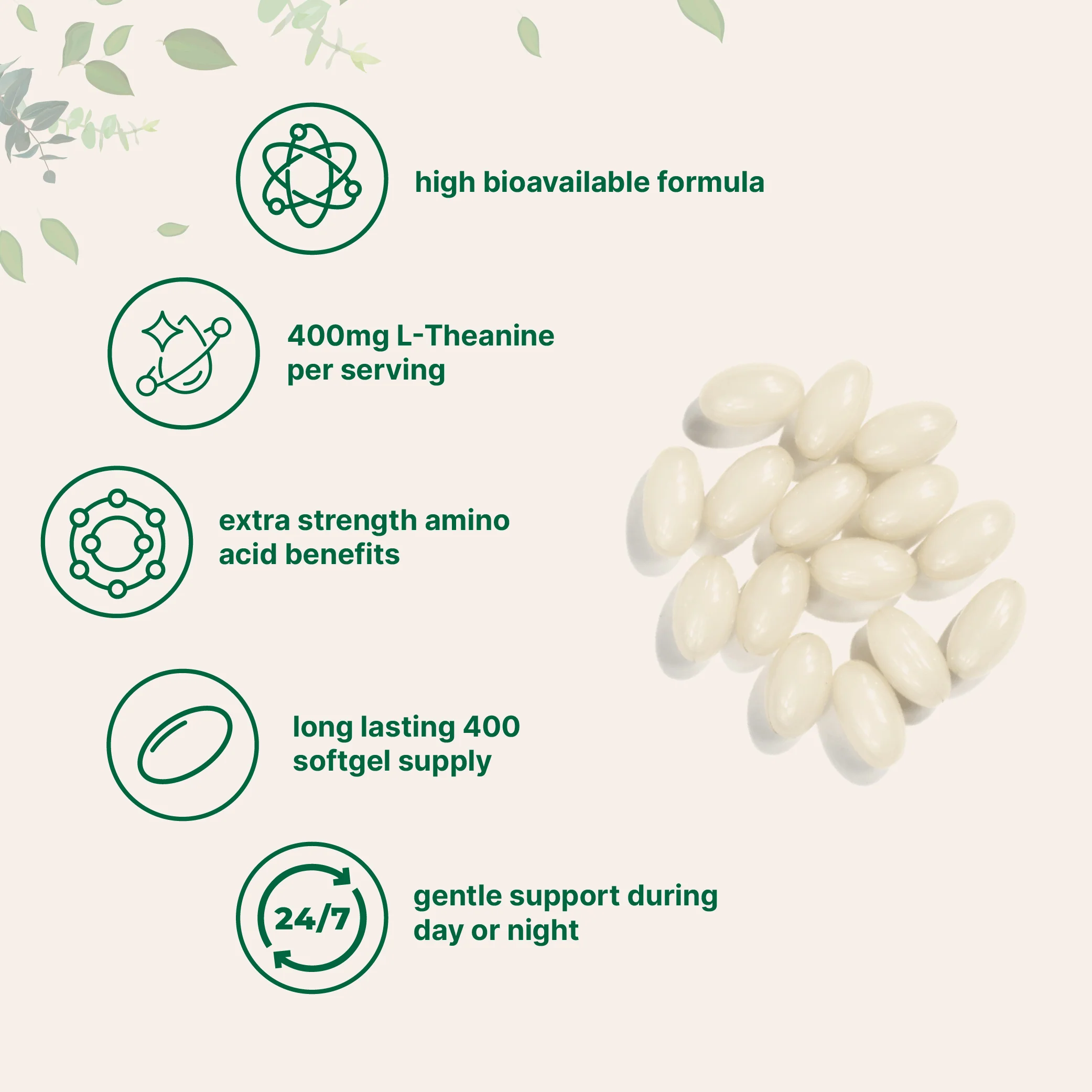 Micro Ingredients L-Theanine 400mg, 400 Softgels, Highly Bioavailable with Coconut Oil - Image 3