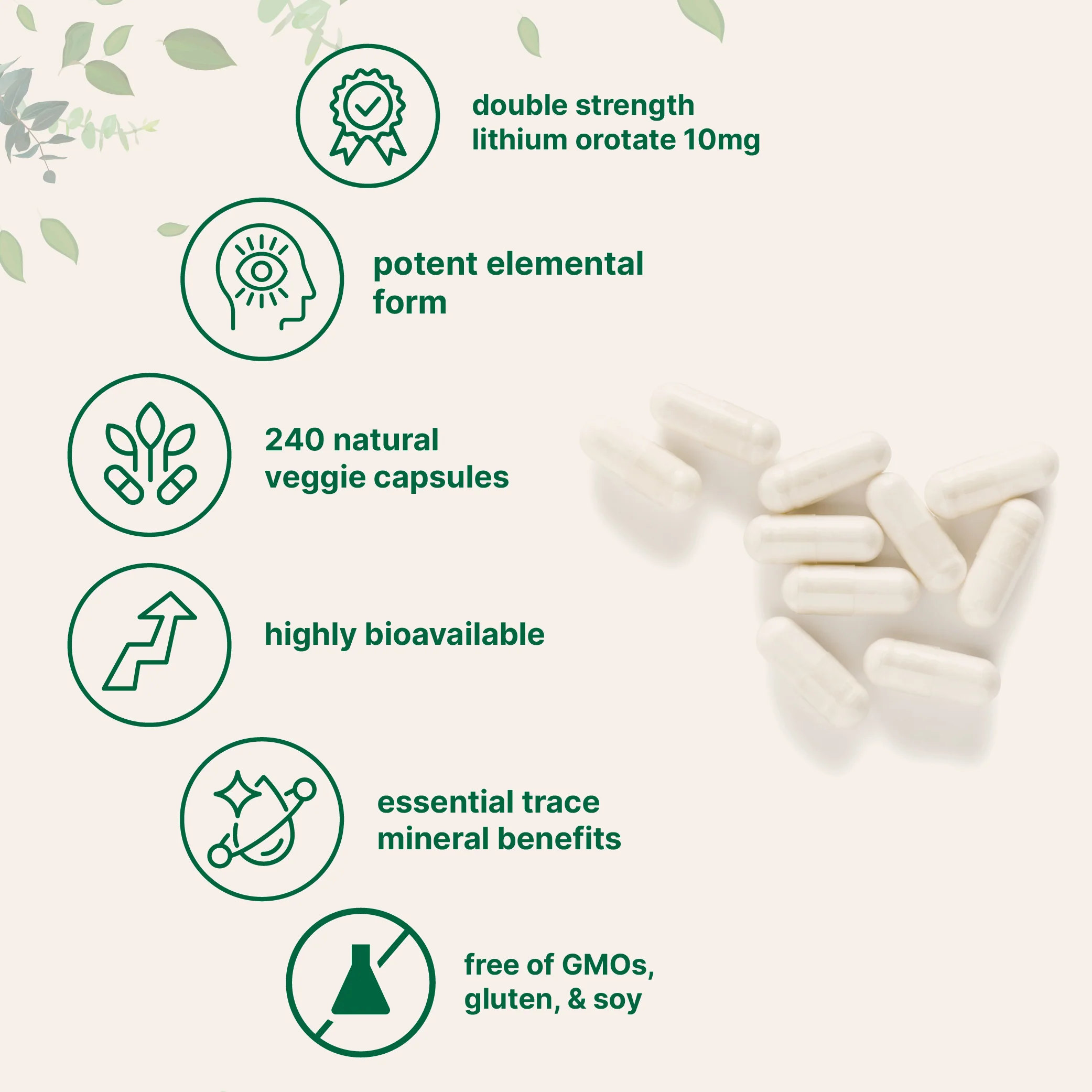 Micro Ingredients Lithium Orotate 10mg, 240 Veggie Capsules - Image 3