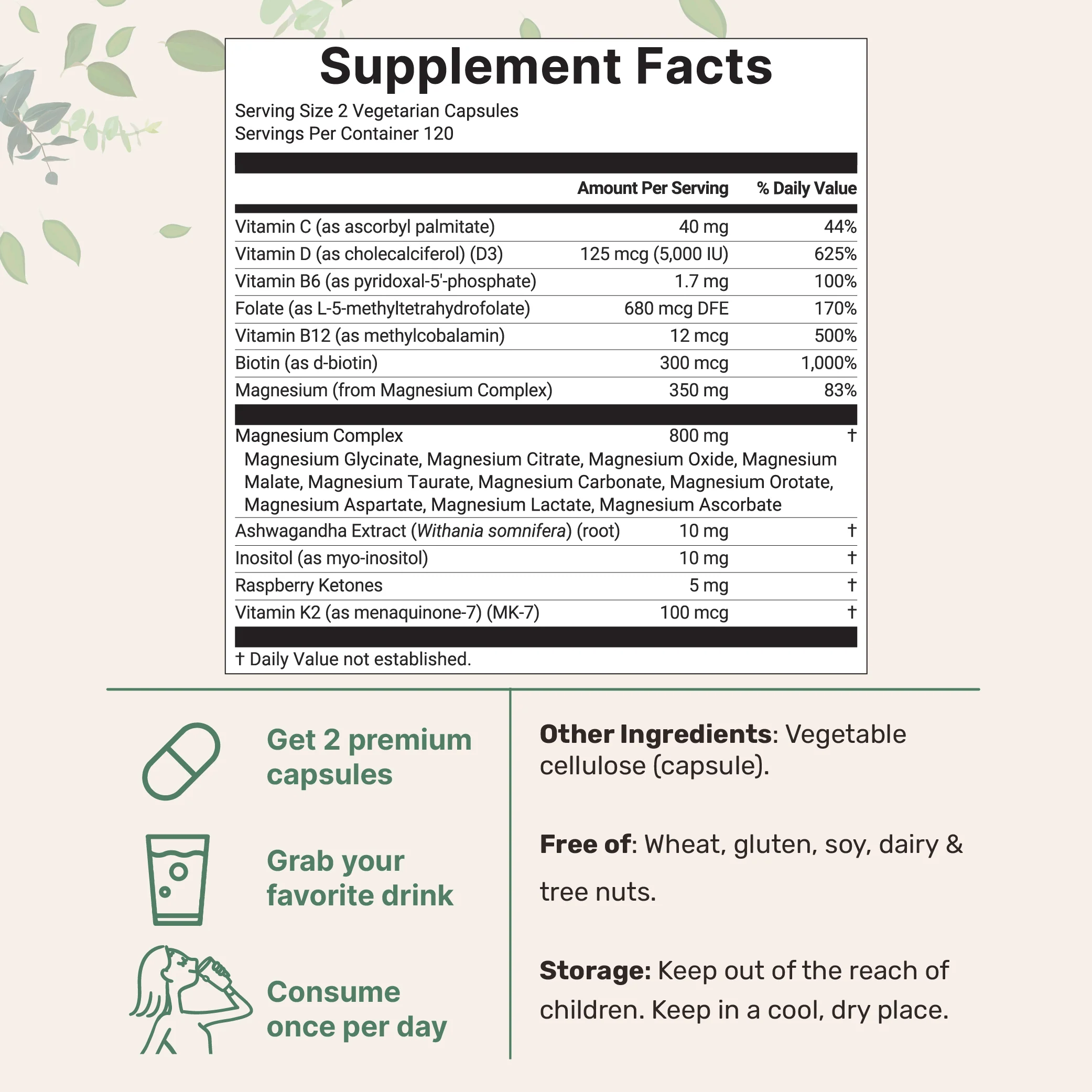 Micro Ingredients Magnesium Complex 20-in-1 for Women, 240 Vegetarian Capsules - Image 2