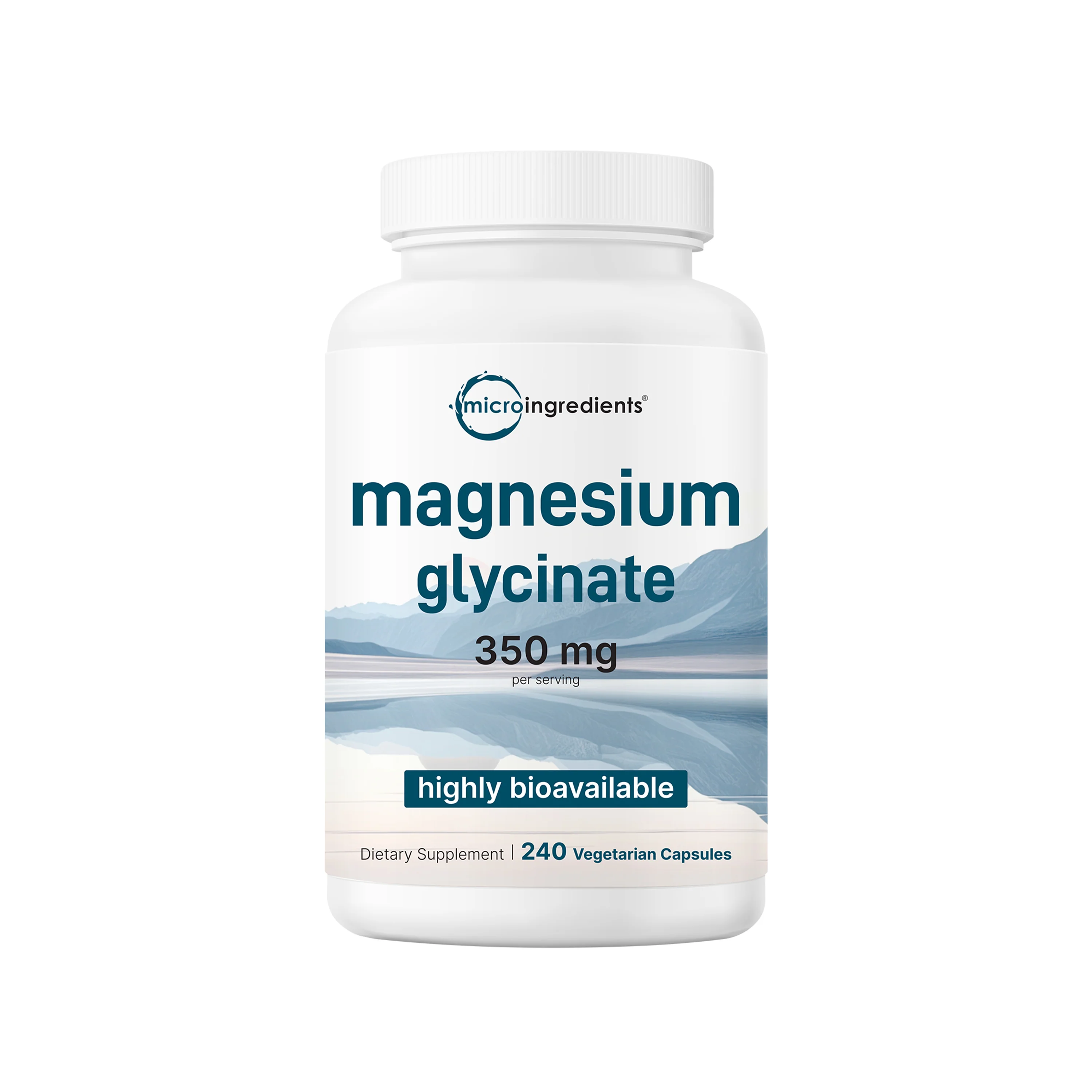Micro Ingredients Magnesium Glycinate 350mg Per Serving, 240 Veggie Capsules