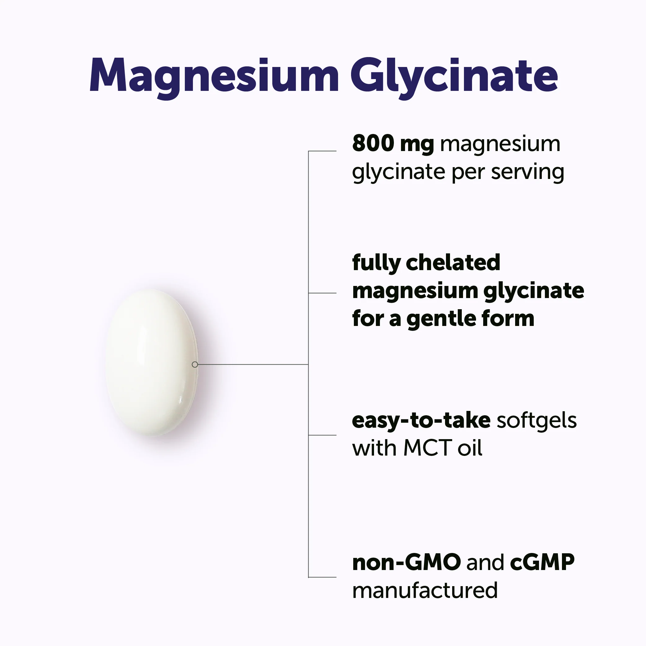 Micro Ingredients Magnesium Glycinate 800mg with MCT Oil, 240 Softgels - Image 3