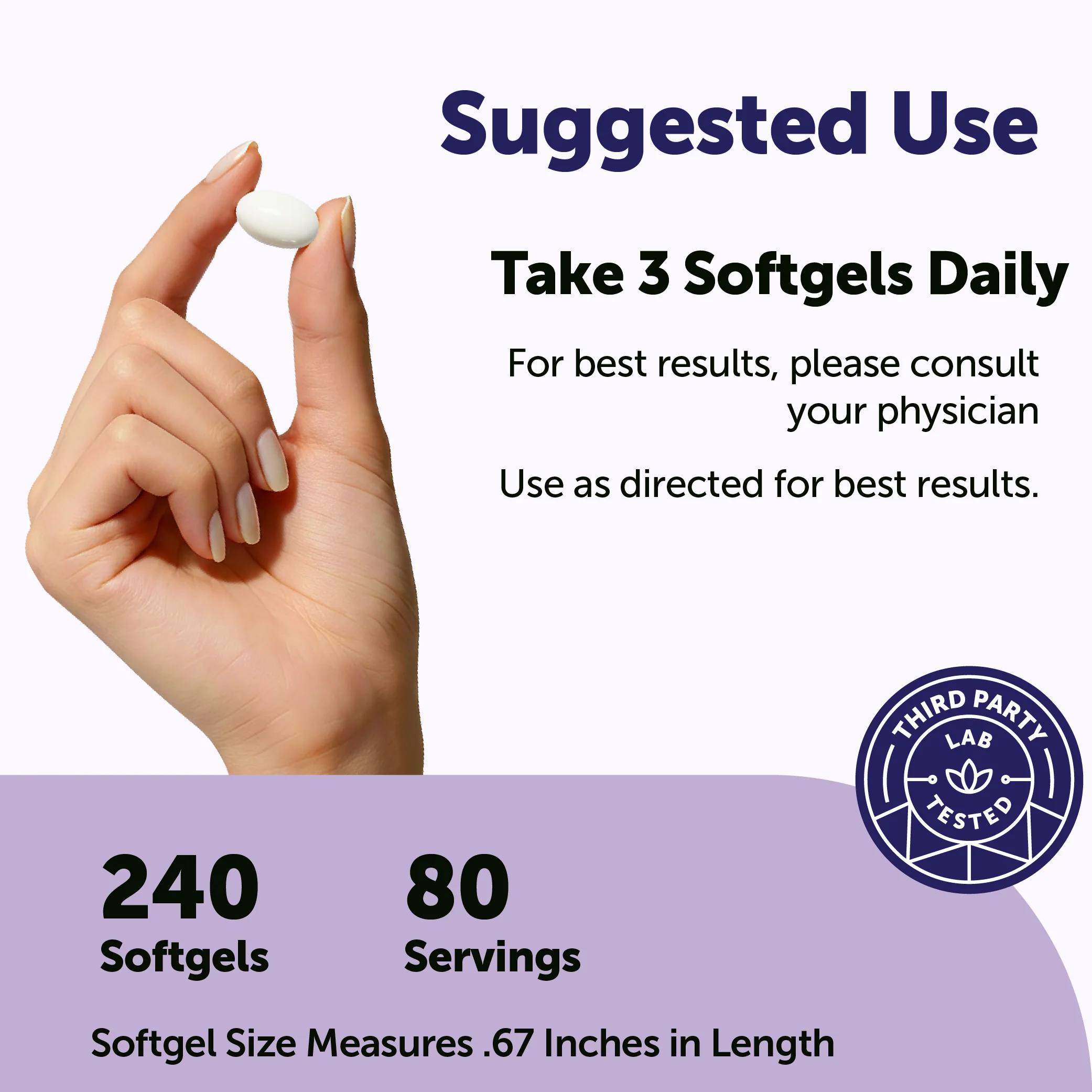 Micro Ingredients Magnesium Glycinate 800mg with MCT Oil, 240 Softgels - Image 4