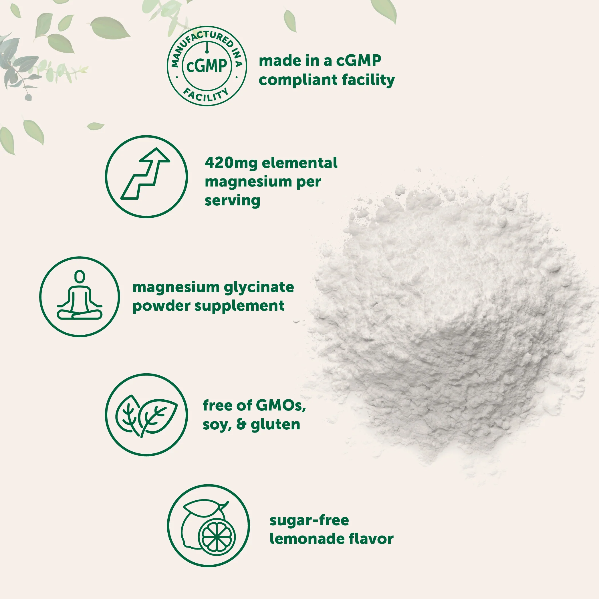 Micro Ingredients Magnesium Glycinate Powder Lemon Flavor 12oz - Image 3