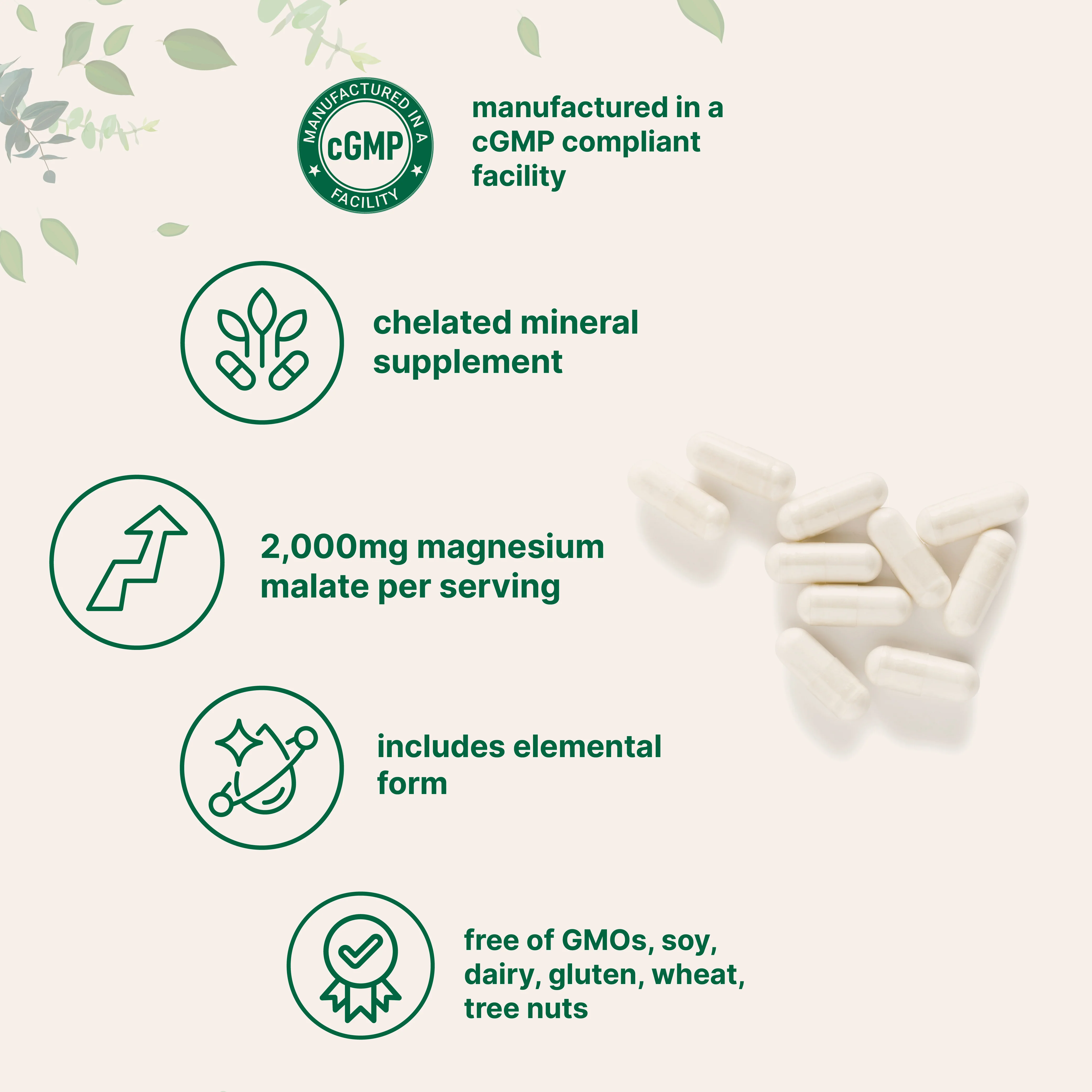 Micro Ingredients Magnesium Malate 2,000mg, 240 Capsules - Image 3