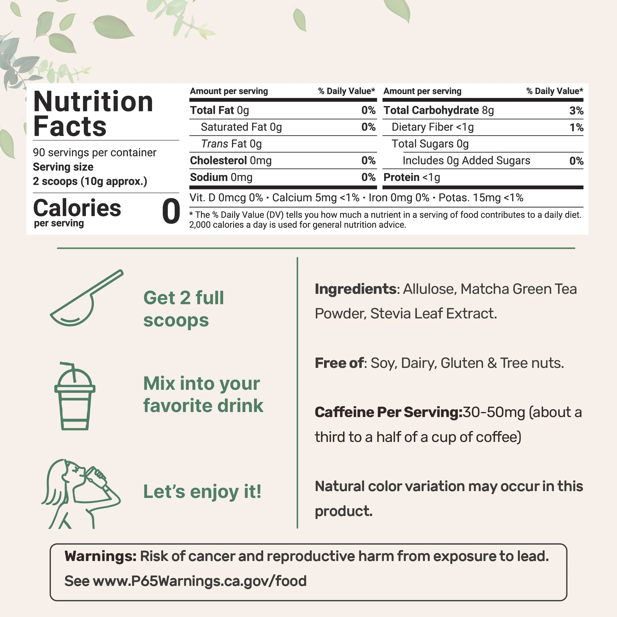 Micro Ingredients Matcha Latte Powder, 2lbs, Sugar Free Café Style Drink Mix - Image 2