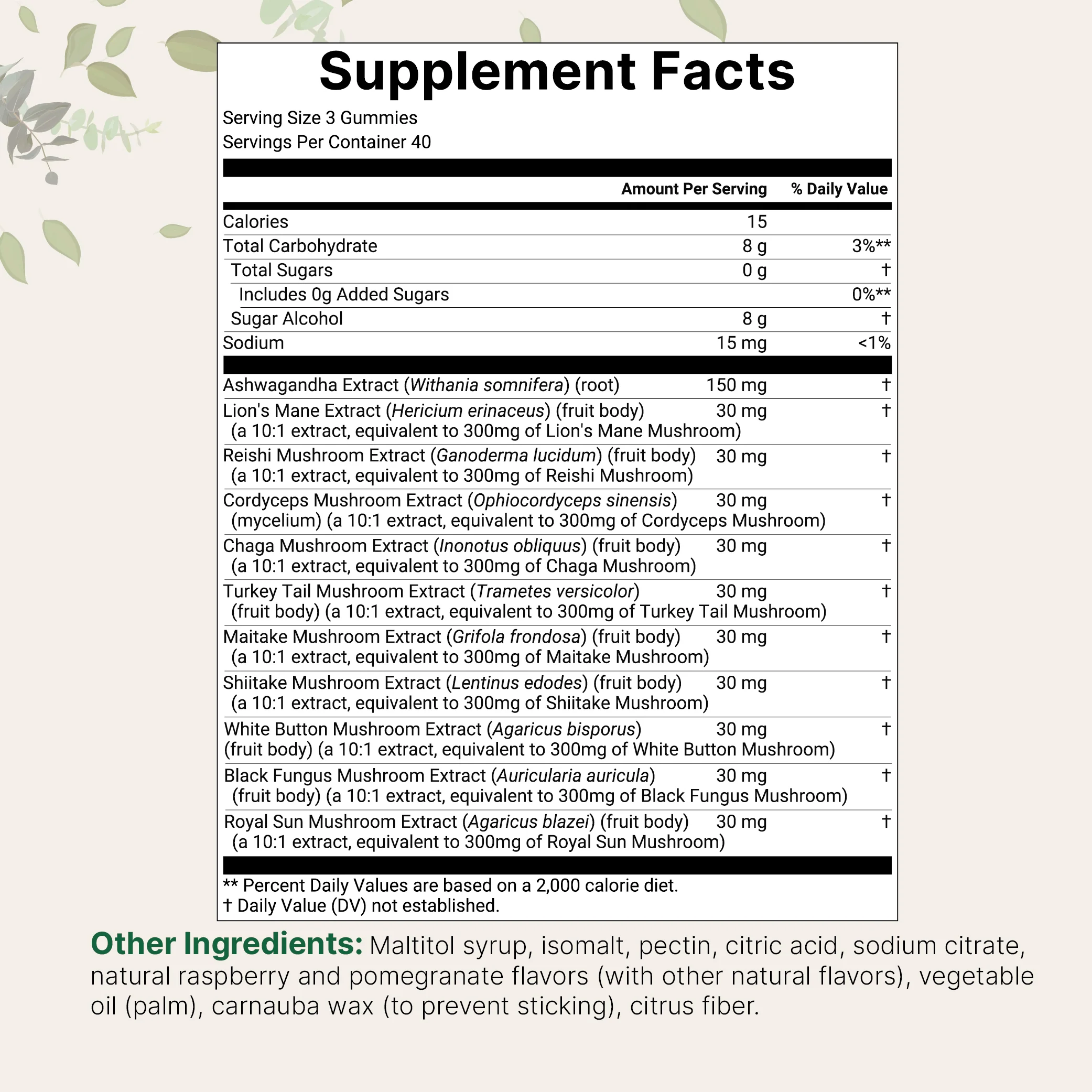 Micro Ingredients Mega Mushroom Gummies, 120 Count - Image 2