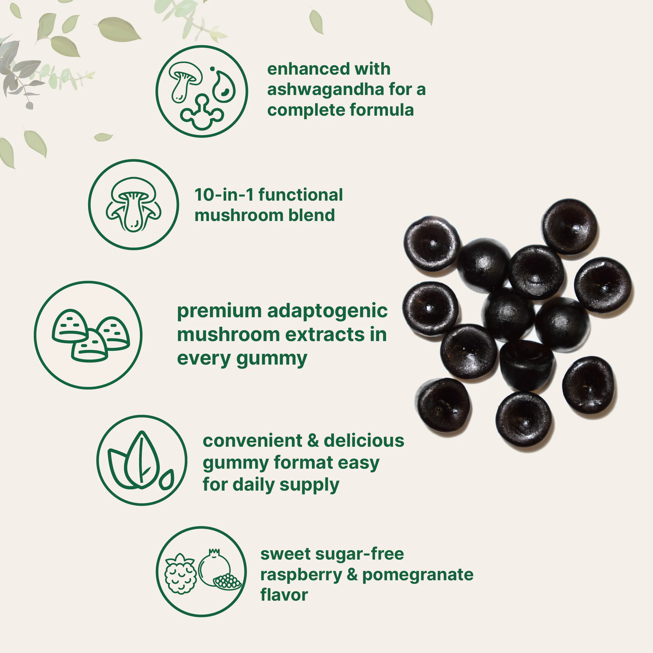 Micro Ingredients Mega Mushroom Gummies, 120 Count - Image 3