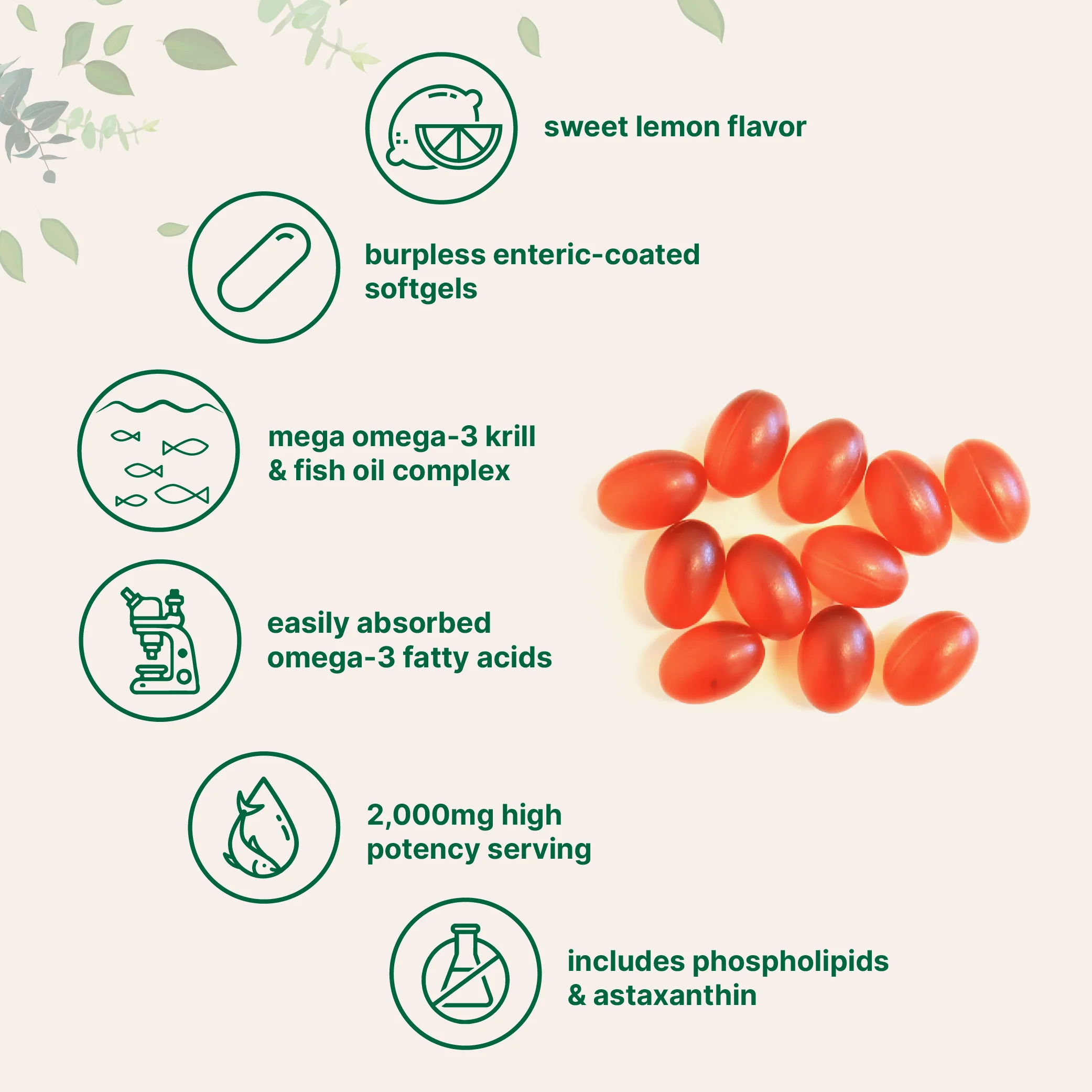 Micro Ingredients Mega Omega-3 Krill & Fish Oil 2,000mg Equivalent, 240 Softgels - Image 3