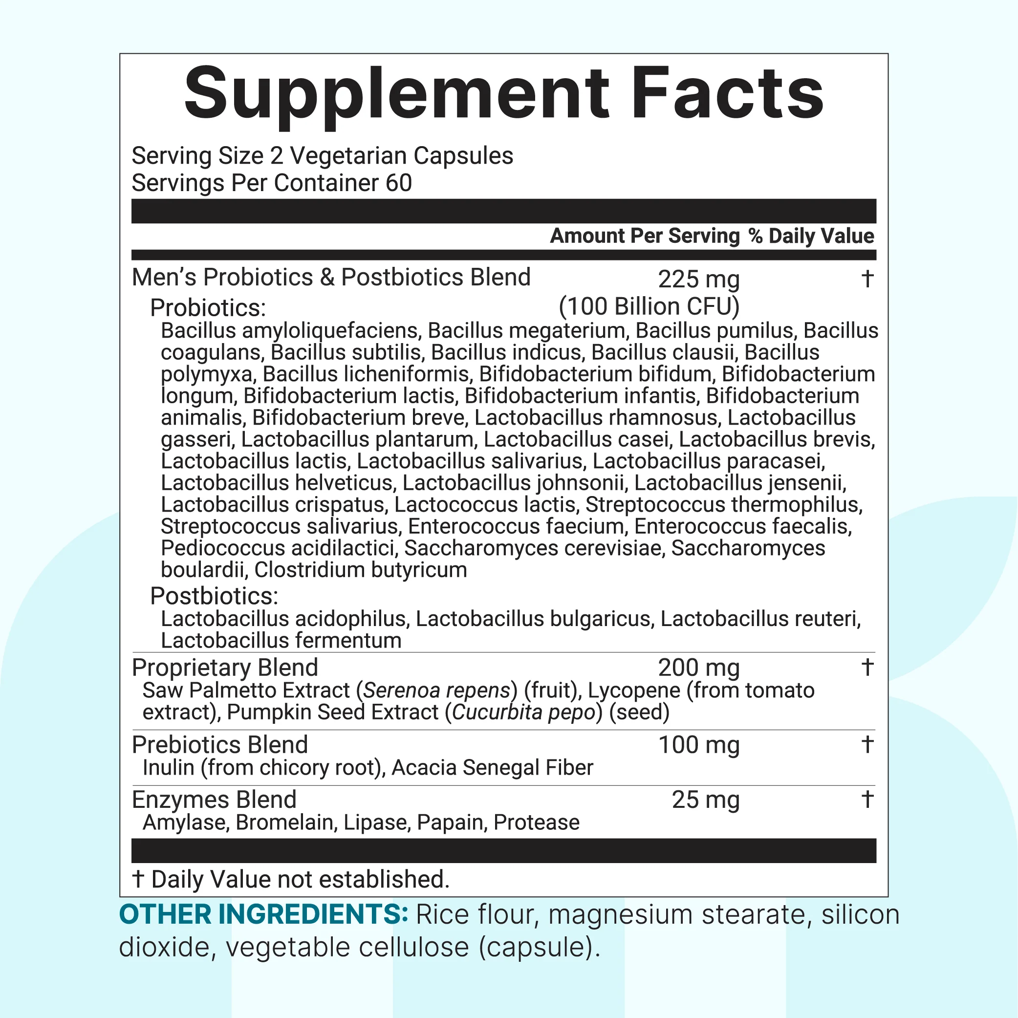 Micro Ingredients Men's Probiotics 40 strains 100 billion CFU, 120 Vegetarian Capsules - Image 5