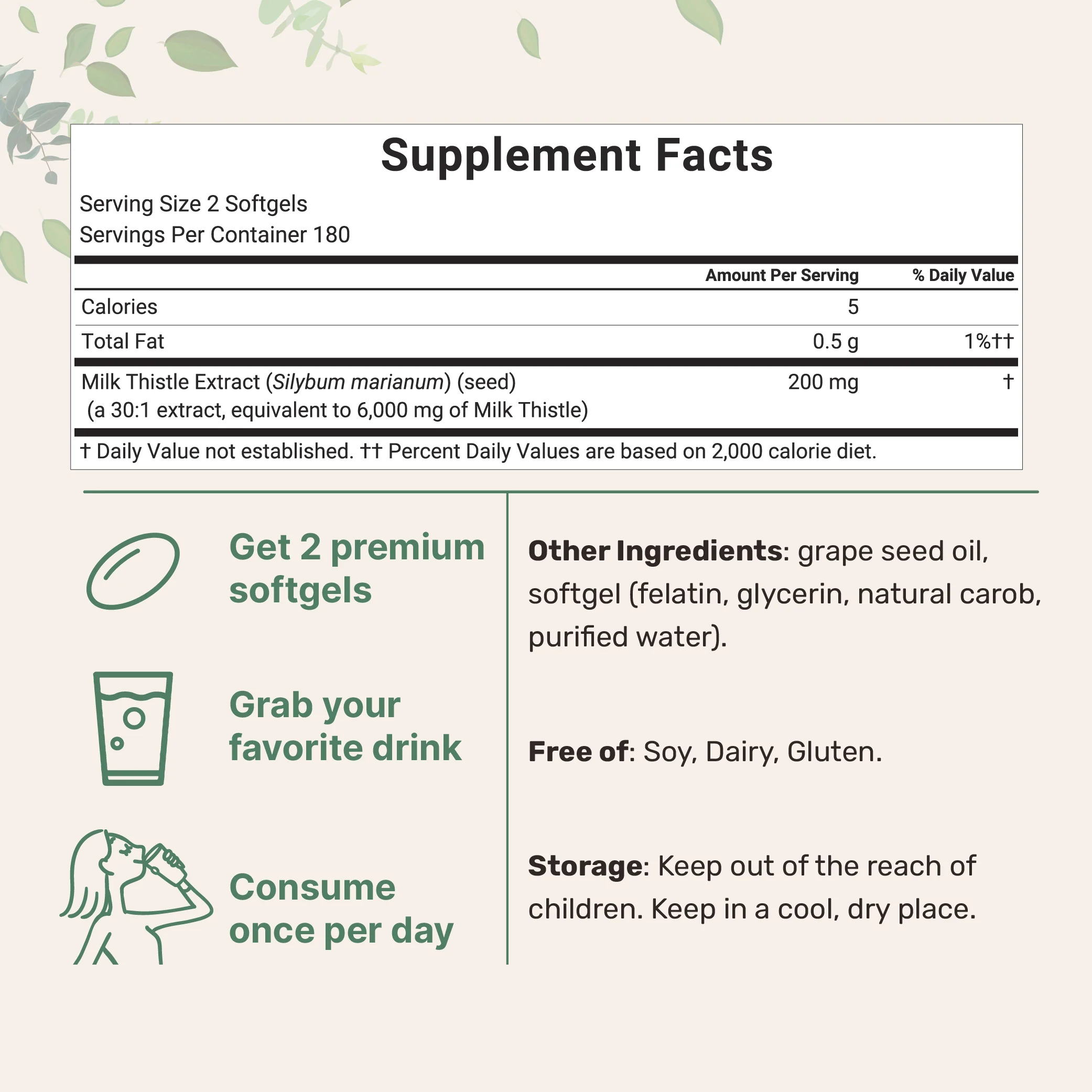 Micro Ingredients Milk Thistle 6,000mg Equivalent, 360 Softgels with Grape Seed Oil - Image 2