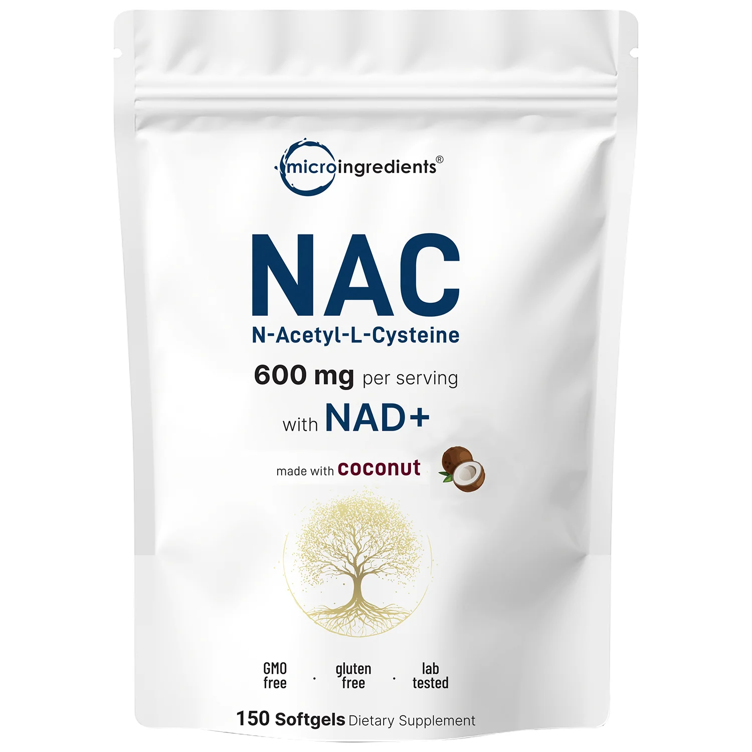 Micro Ingredients NAC 600mg with NAD+, N-Acetyl L-Cysteine + Nicotinamide + MCT Oil, Cellular Energy & Antioxidant Support - Image 3